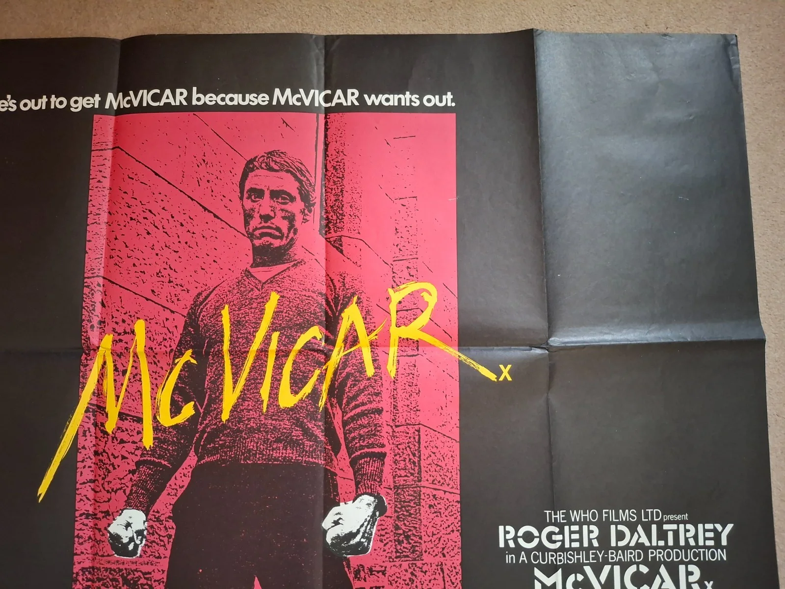 McVicar Rare & Original UK Quad Film Movie Cinema Poster 40 x 30 inches Folded, изображение 4