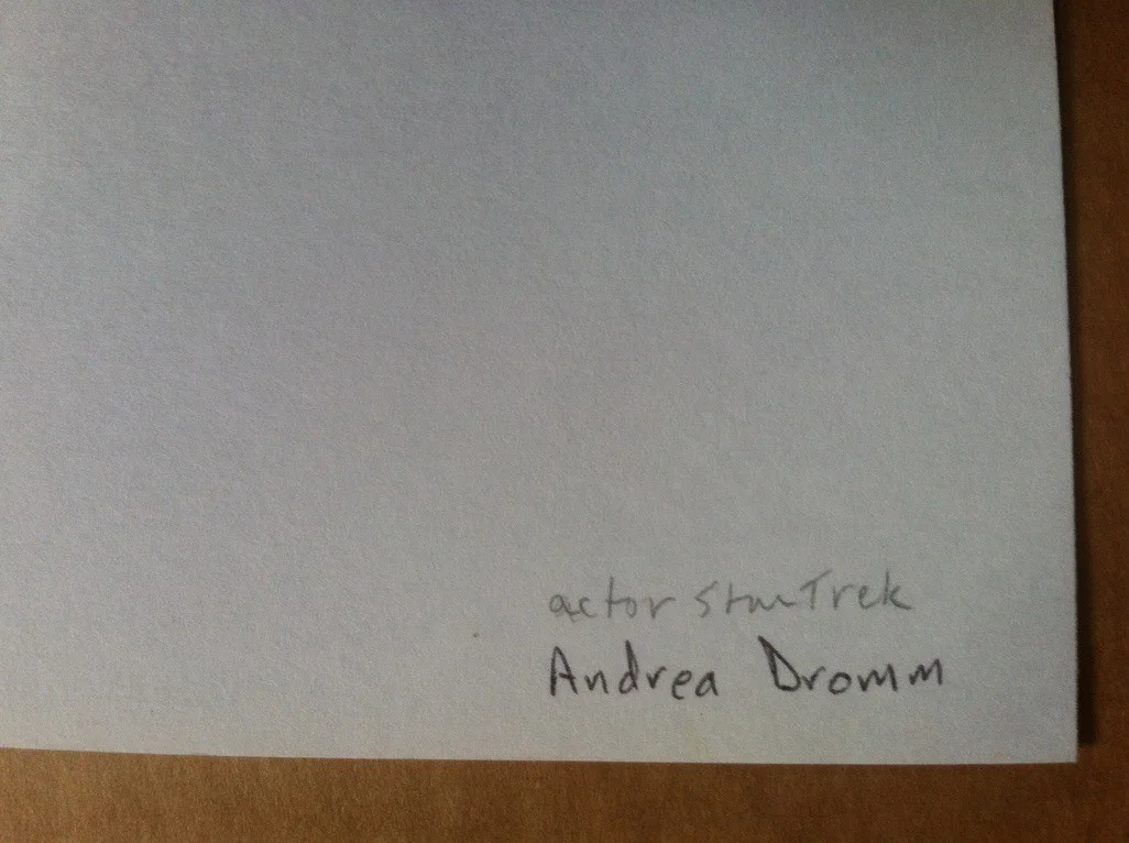 Autograph Andrea Dromm 3x5 index card ( Star Trek), image 2