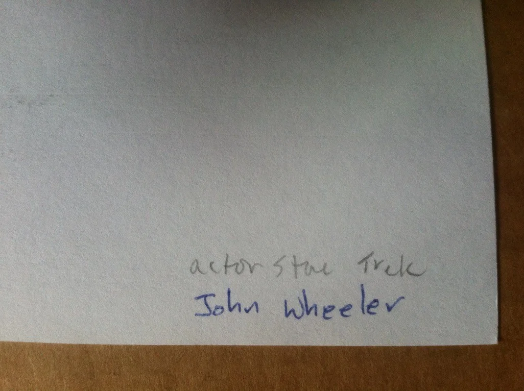 Autograph John Wheeler 3x5 index card ( Star Trek), image 2