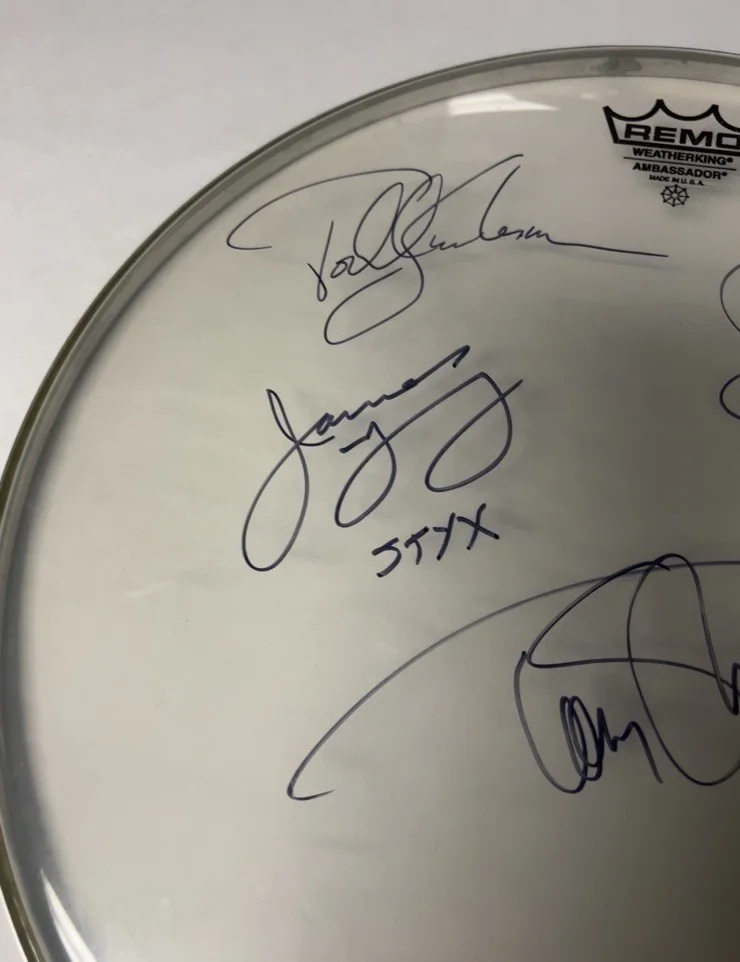 Styx Autographed Drumhead, image 3