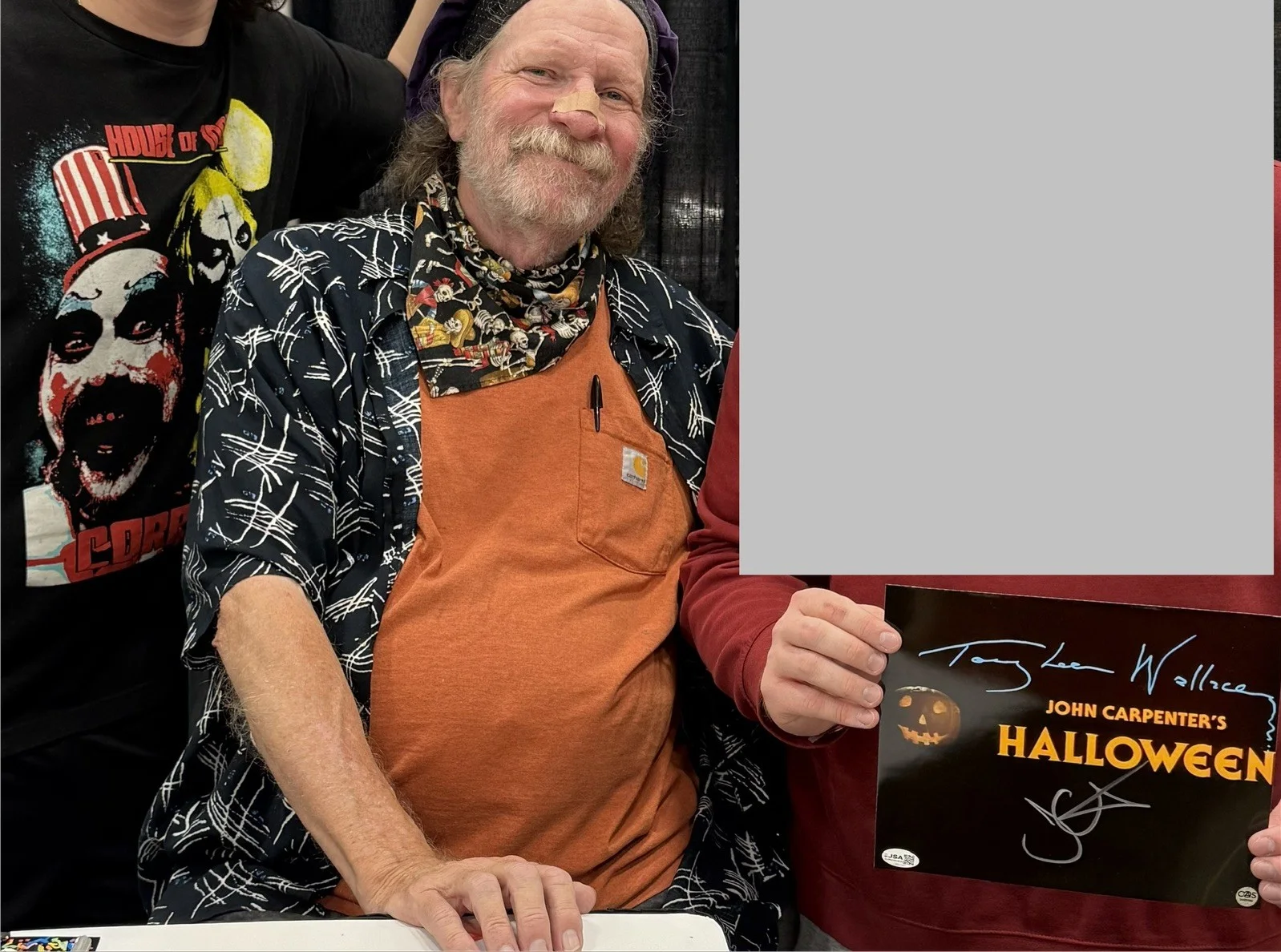 John Carpenter — JOHN CARPENTER & TOMMY LEE WALLACE SIGNED 8x10 HALLOWEEN PHOTO JSA/PROOF, image 2