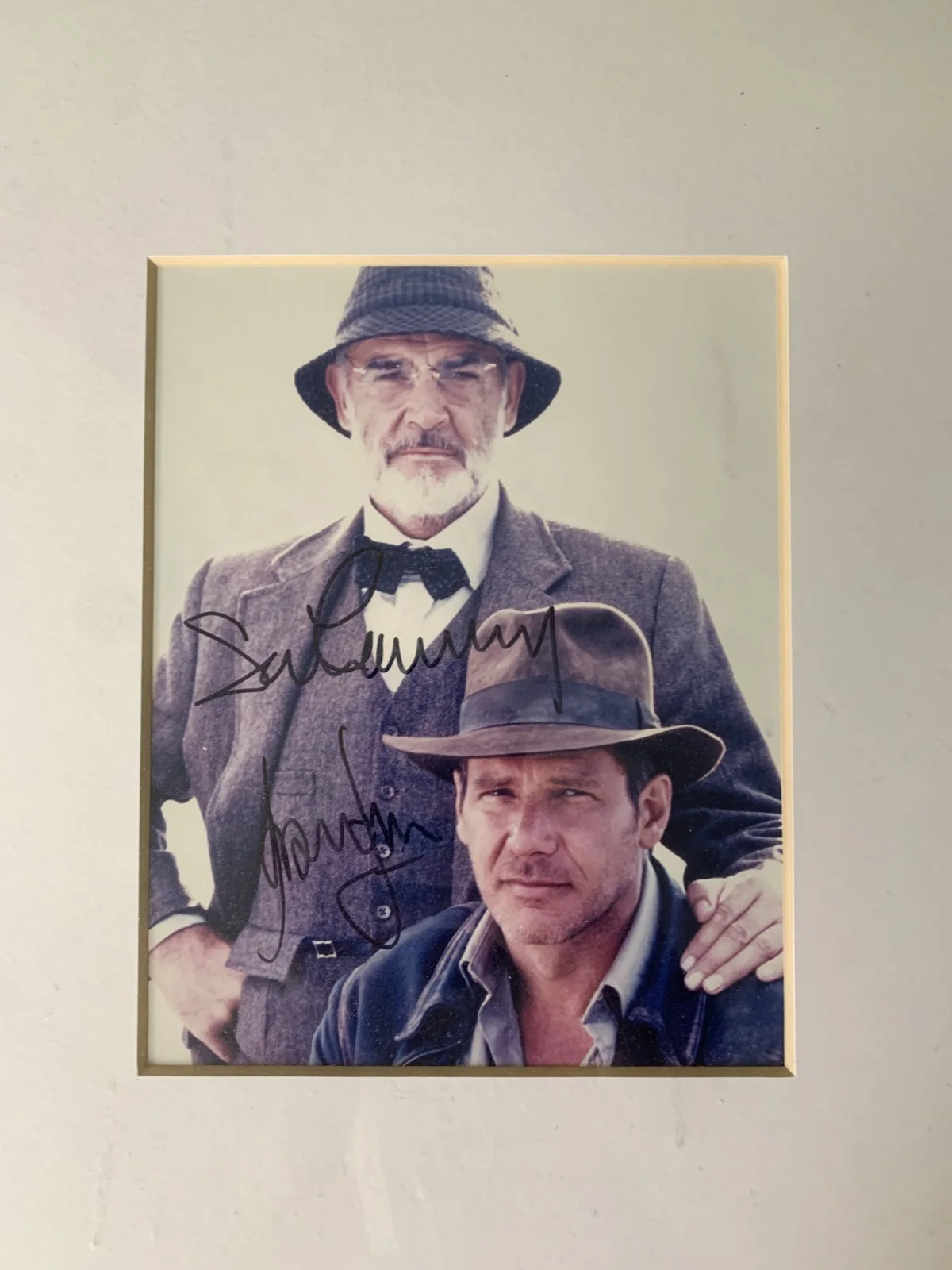 Harrison Ford, Sean Connery — Harrison Ford & Sean Connery Signed Autographed Framed Photo Indiana Jones READ, image 2