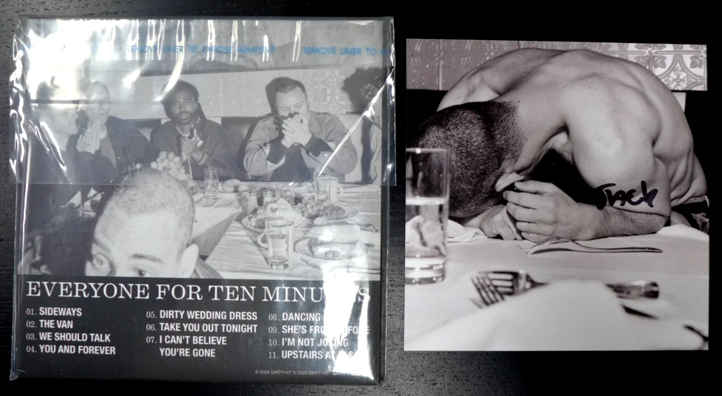 BLEACHERS AUTOGRAPHED "EVERYONE FOR TEN MINUTES" NEW SEALED CD SIGNED ART CARD, image 2