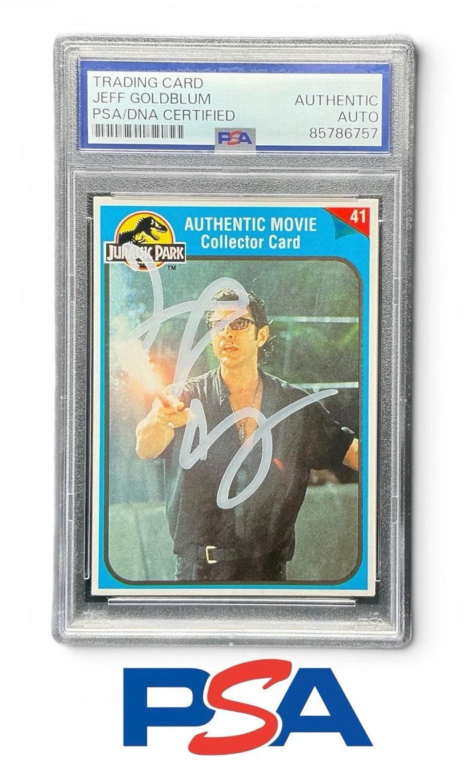 Jeff Goldblum — Jeff Goldblum Autograph Signed 1993 Jurassic Park Movie Collector Card #41 PSA