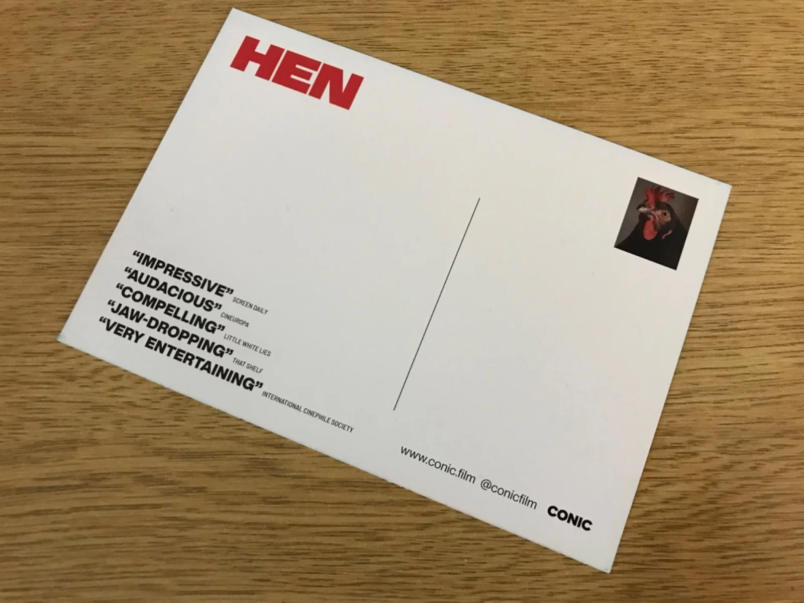New HEN (2025/2026 Greek drama movie) promo postcard, György Pálfi, изображение 2
