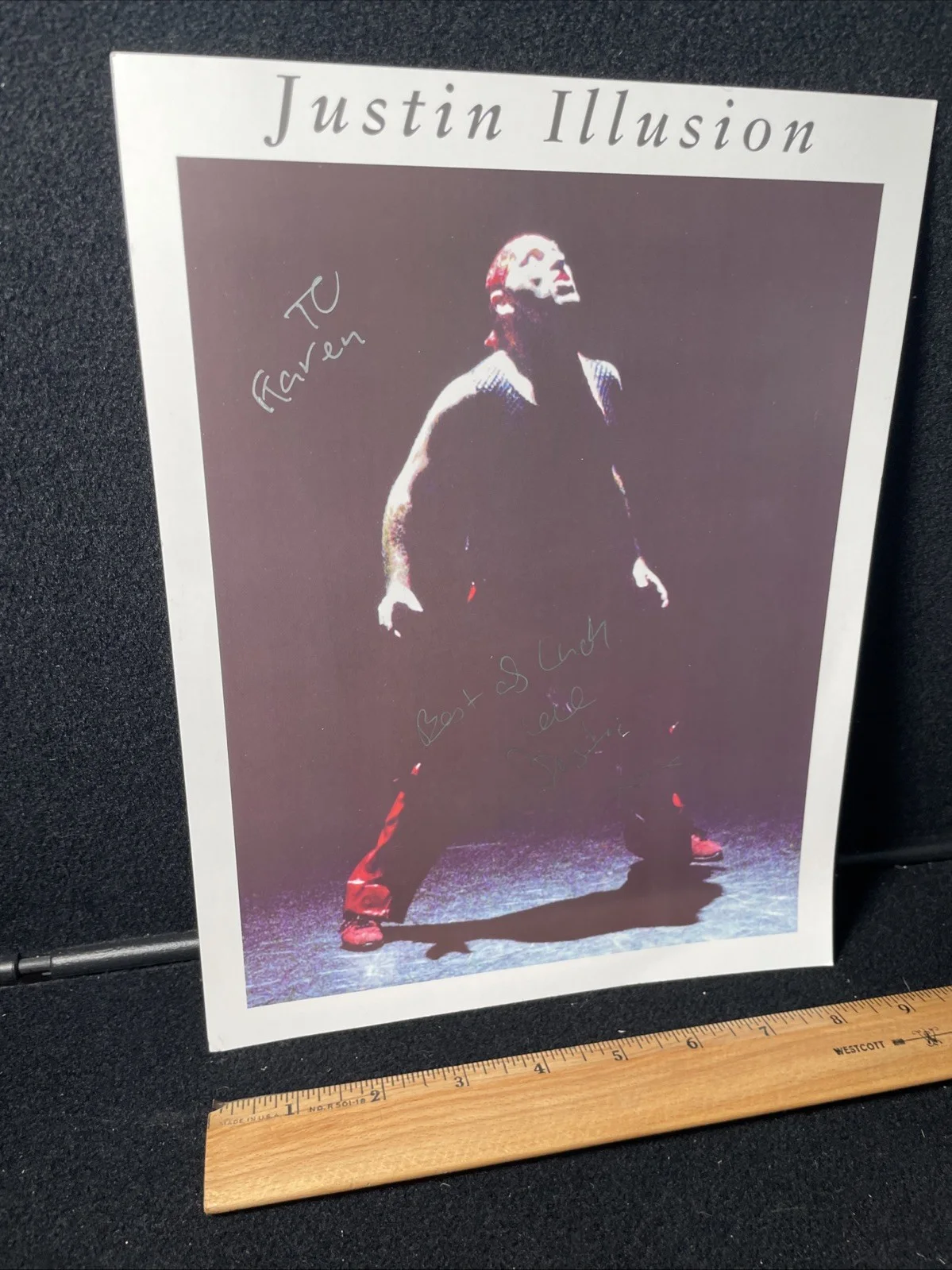 Justin Illusion — RARE! Justin Illusion TV Film Stunt Actor Autographed Photo, изображение 3