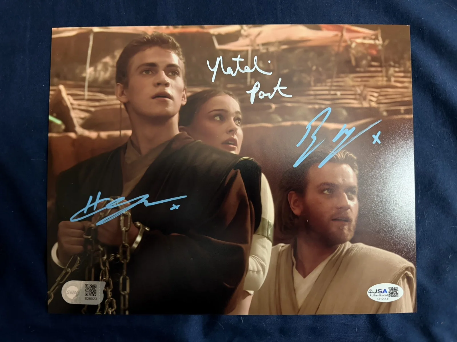 Natalie Portman — Star Wars Triple Signed Natalie Portman/Hayden Christensen/Ewan McGregor SWAU