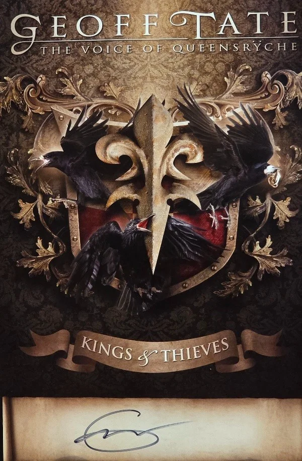 Geoff Tate the voice of Queensryche signed Kings and Thieves show poster, изображение 2