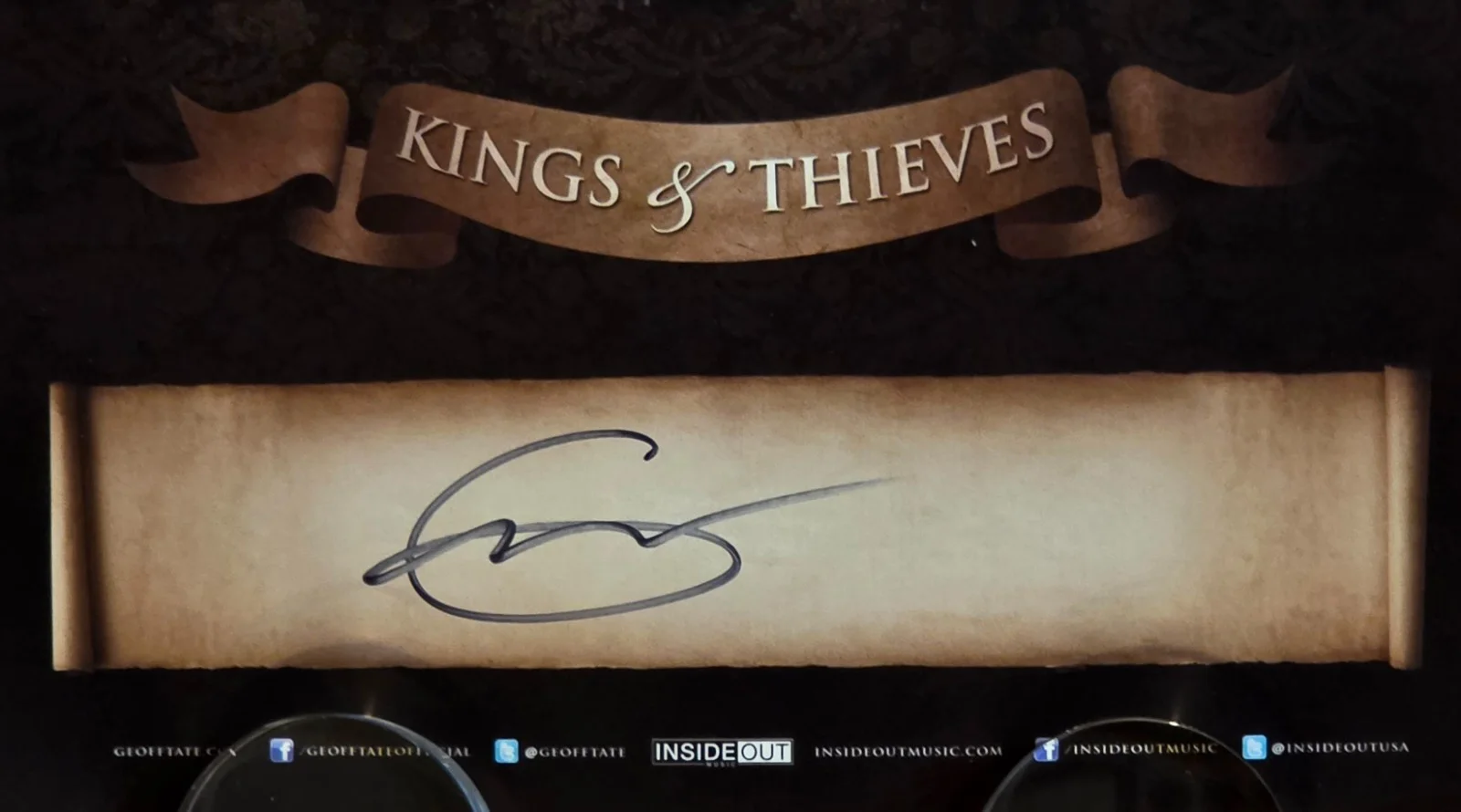 Geoff Tate the voice of Queensryche signed Kings and Thieves show poster, изображение 3