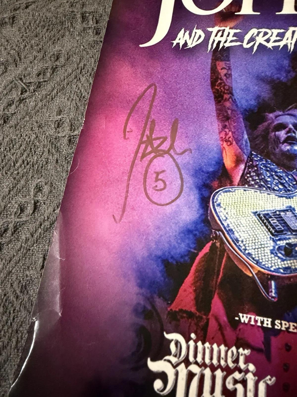 John 5 Autographed Poster Motley Crue Marilyn Manson Rob Zombie, изображение 2