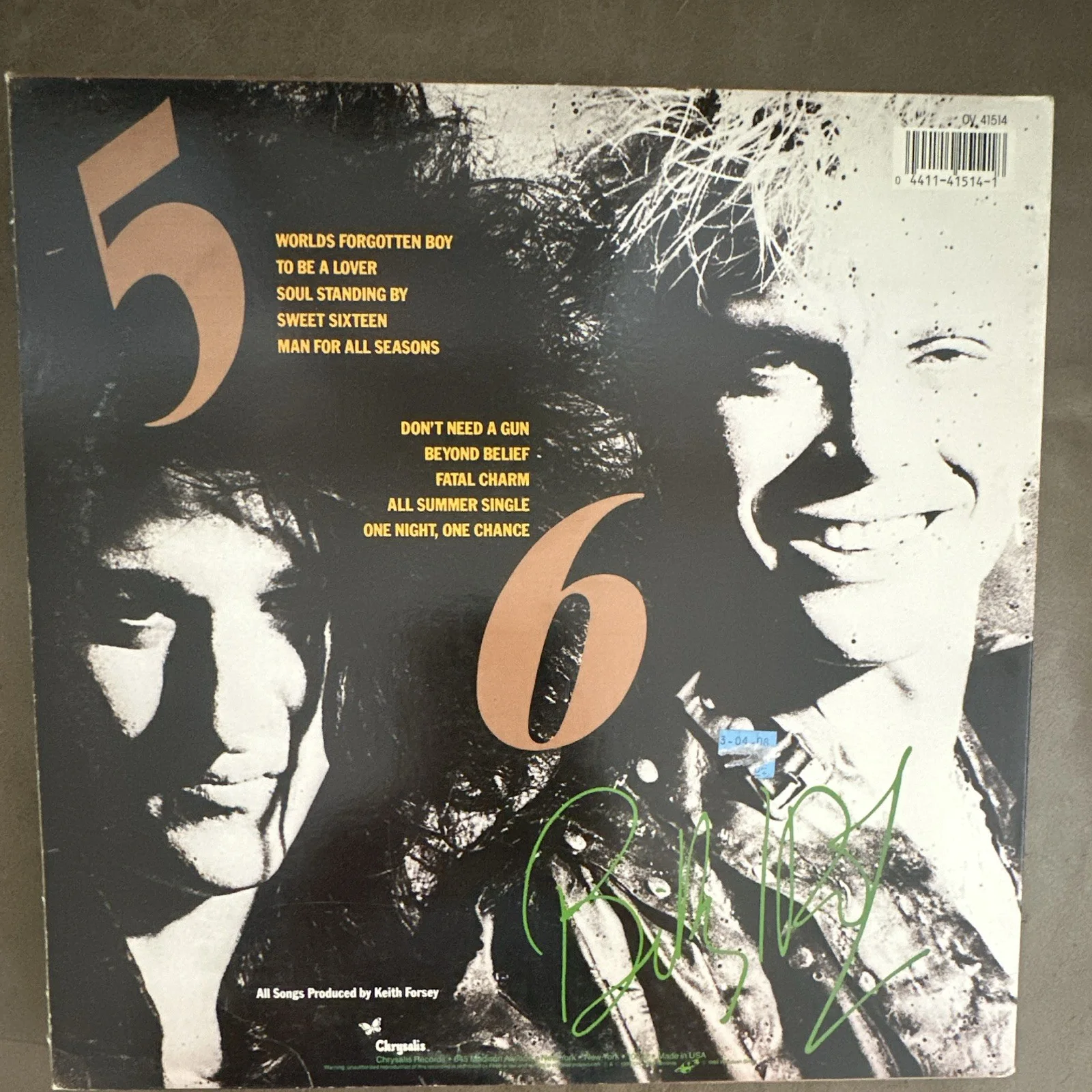 Billy Idol Whiplash Smile Record, Music Original, image 2