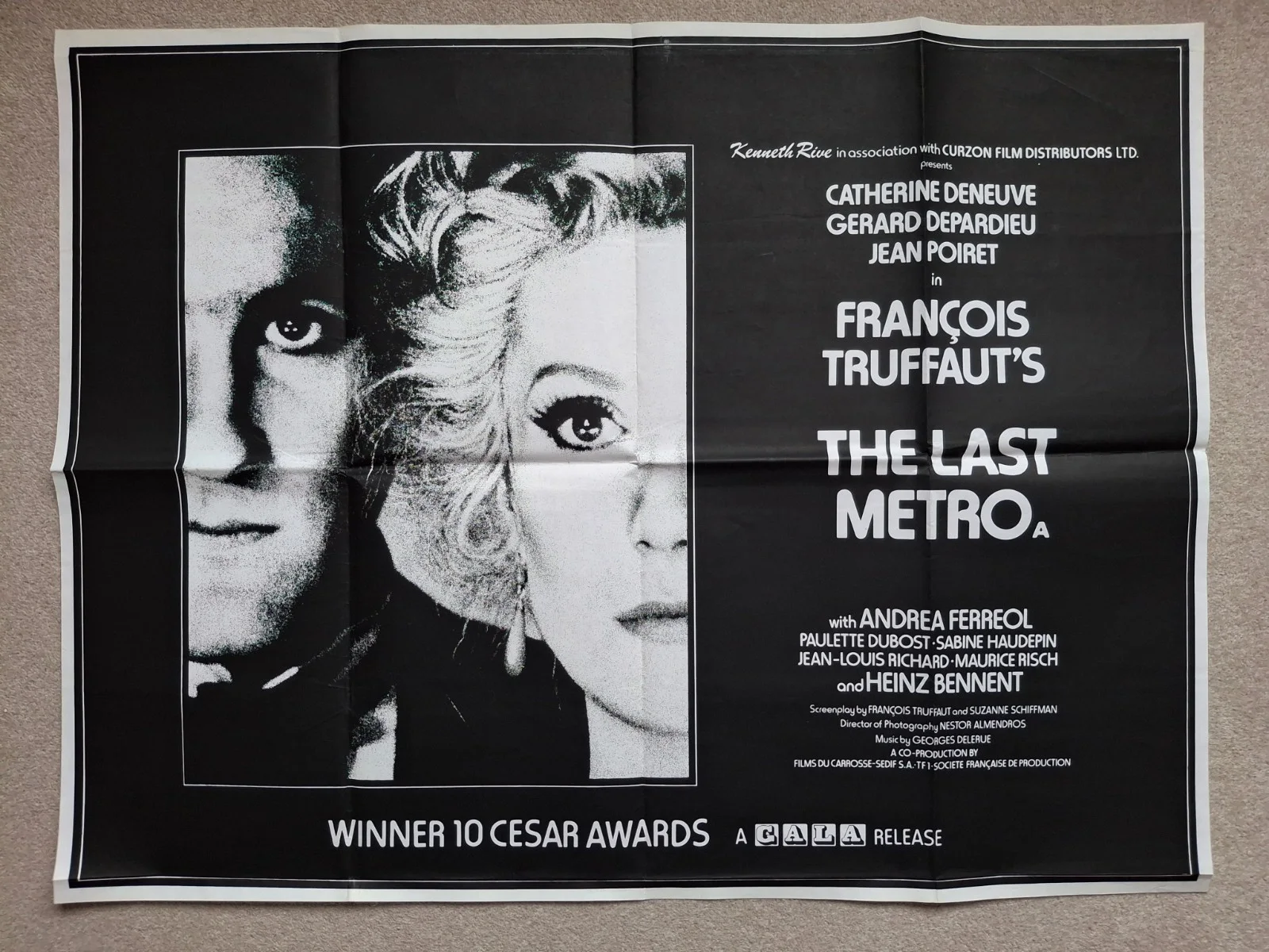 The Last Metro Original Rare Cinema Movie Film Quad Poster, изображение 2