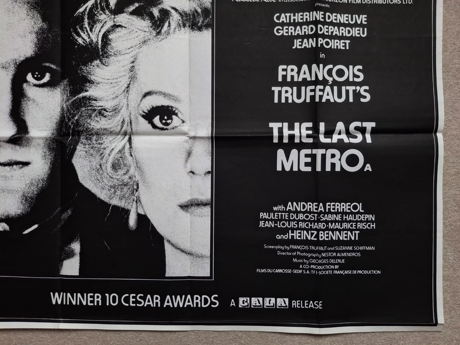 The Last Metro Original Rare Cinema Movie Film Quad Poster, изображение 5