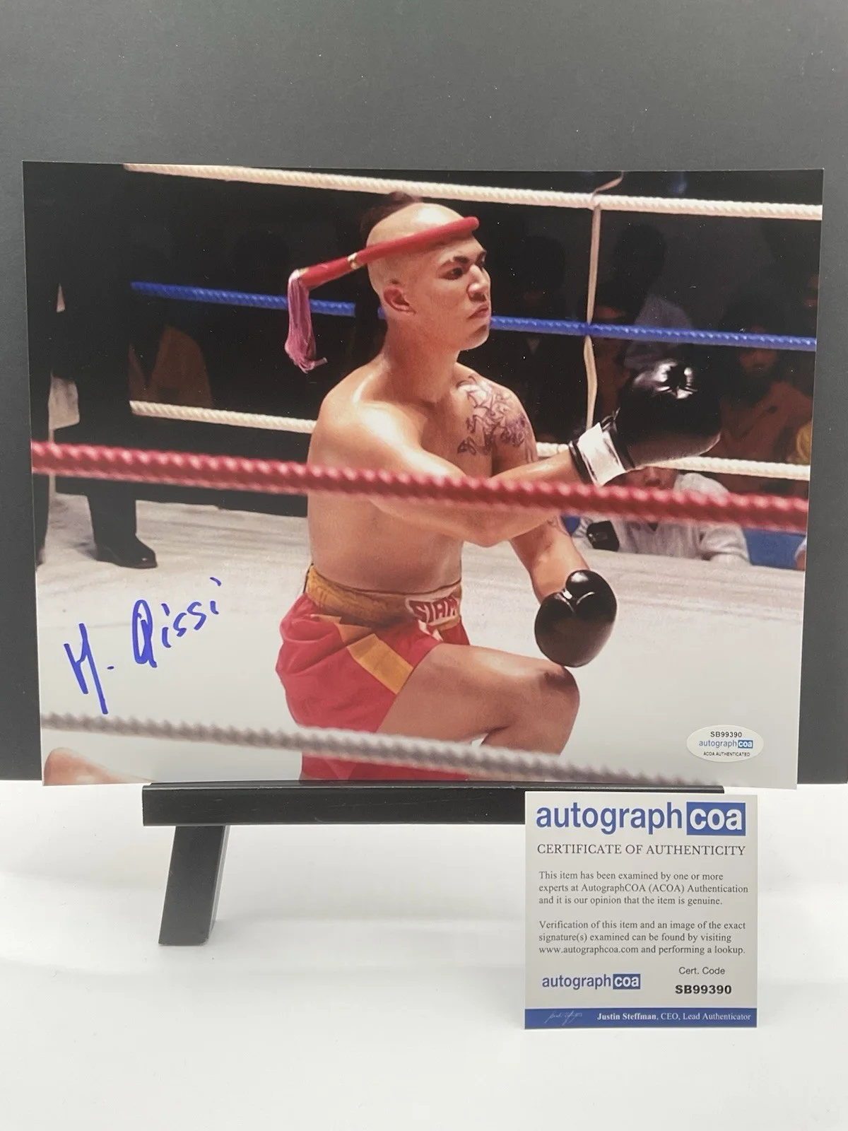 Michel Qissi — Michel Qissi signed 8x10 Kickboxer signed photo ACOA Tong Po Kickboxer autograph