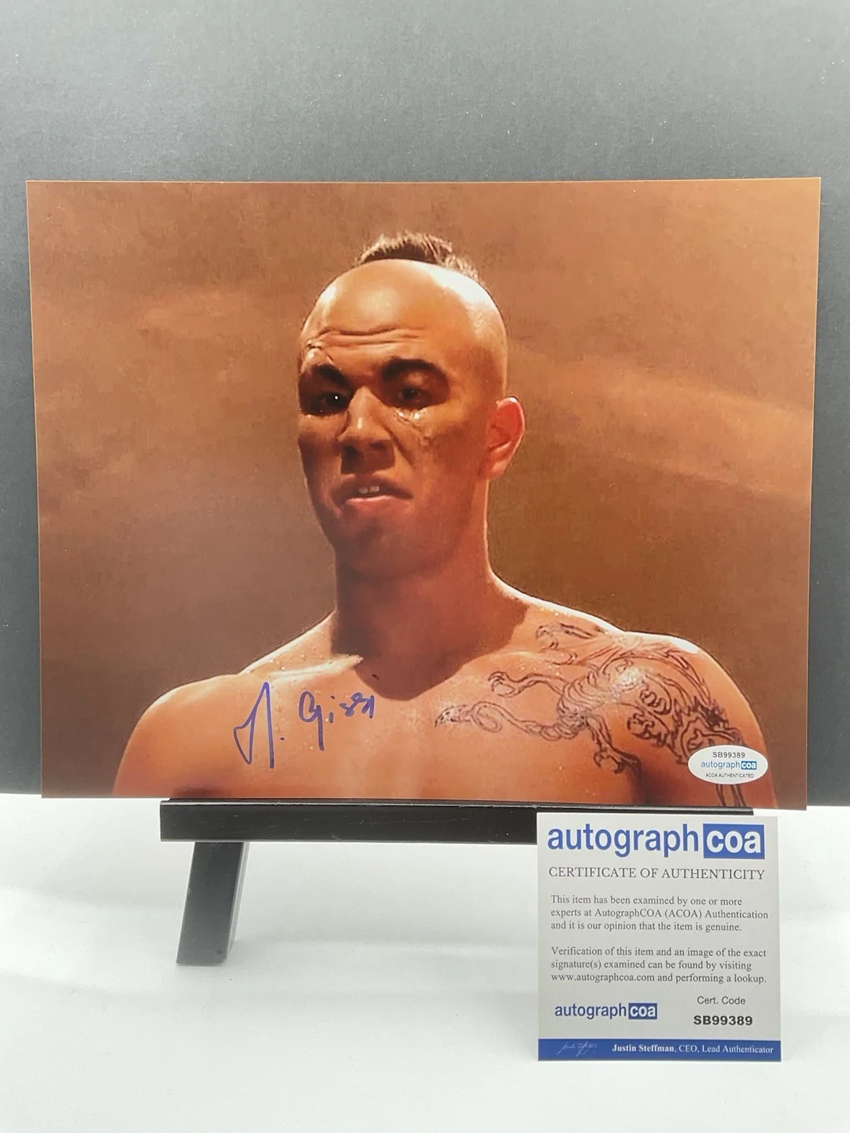 Michel Qissi — Michel Qissi signed 8x10 Kickboxer signed photo ACOA Muay Thai Tong Po 8x10 auto