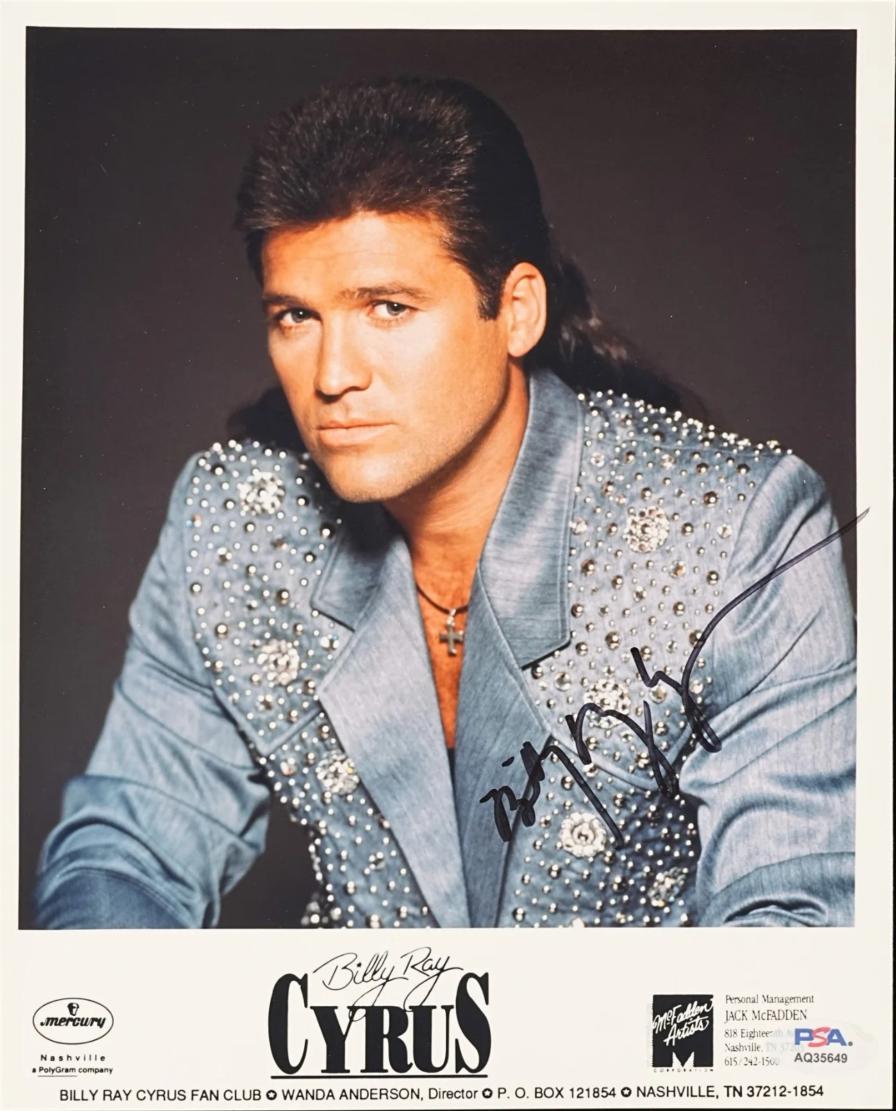 BILLY RAY CYRUS SIGNED AUTOGRAPHED 8X10 PHOTO ACHY BREAKY HEART LIL NAS PSA COA, image 2