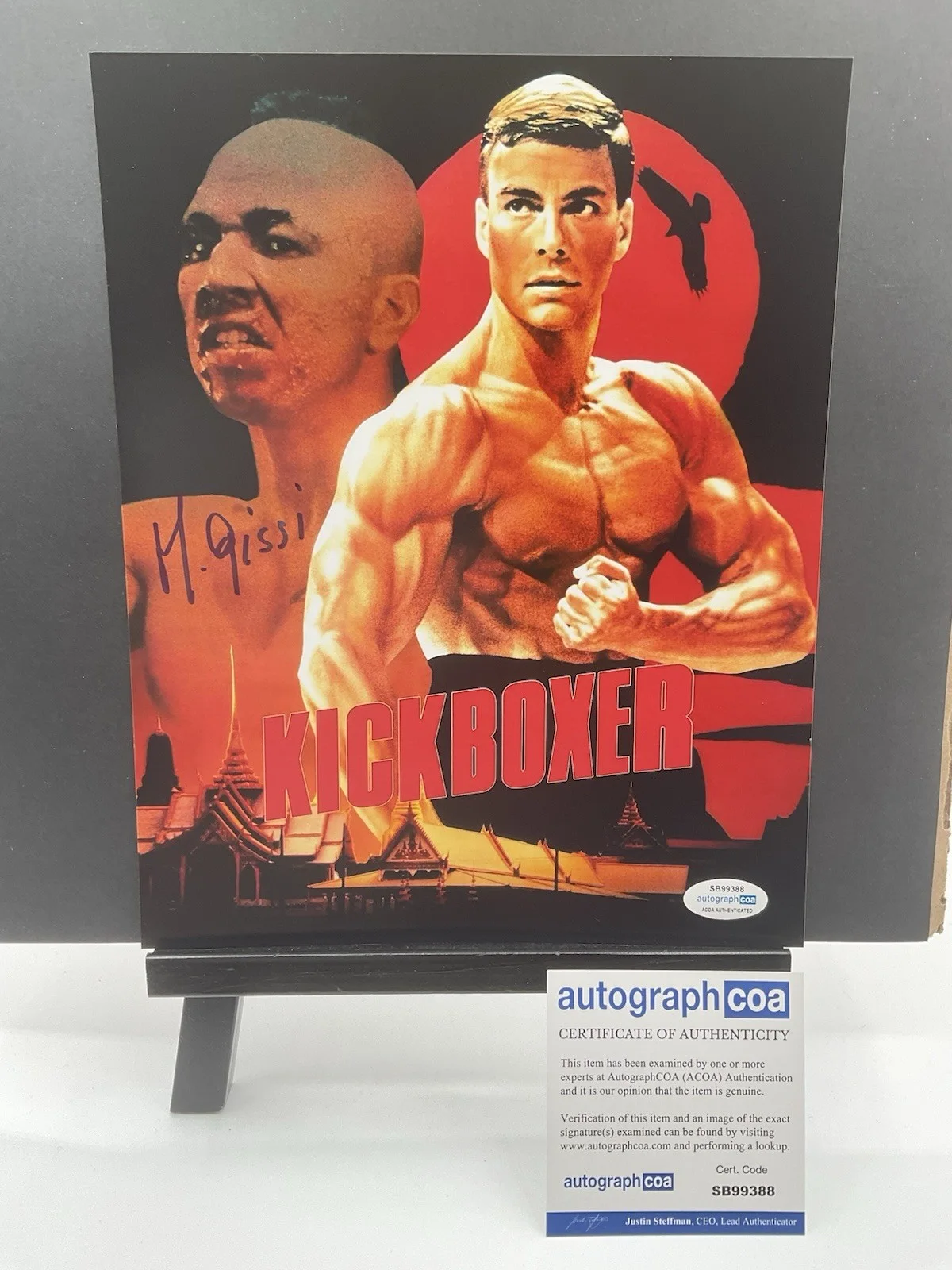 Michel Qissi — Michel Qissi signed 8x10 Kickboxer signed photo ACOA Jean Claude Van Damme 8x10