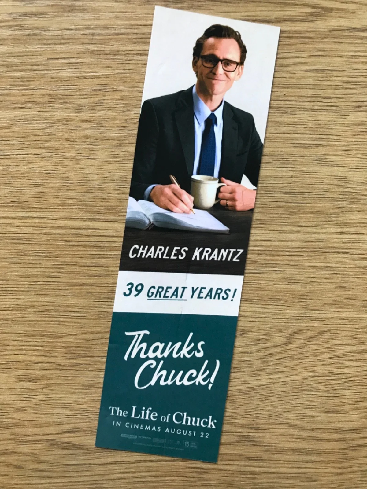 New The Life of Chuck (2025 Movie) PROMO BOOKMARK / FLYER - Tom Hiddleston, изображение 2