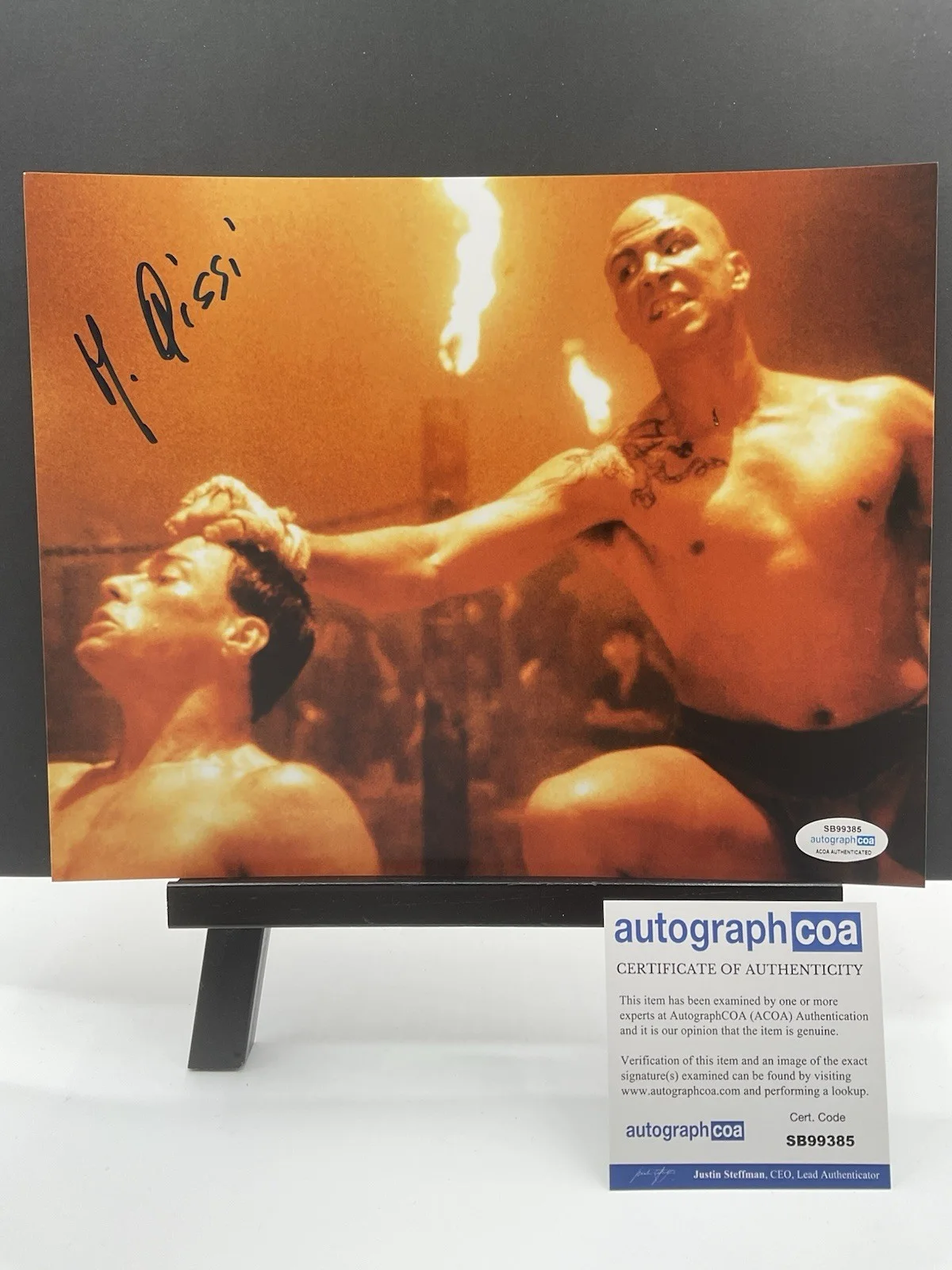 Michel Qissi — Michel Qissi signed 8x10 Kickboxer signed photo ACOA Jean Claude 8x10 photo Thai