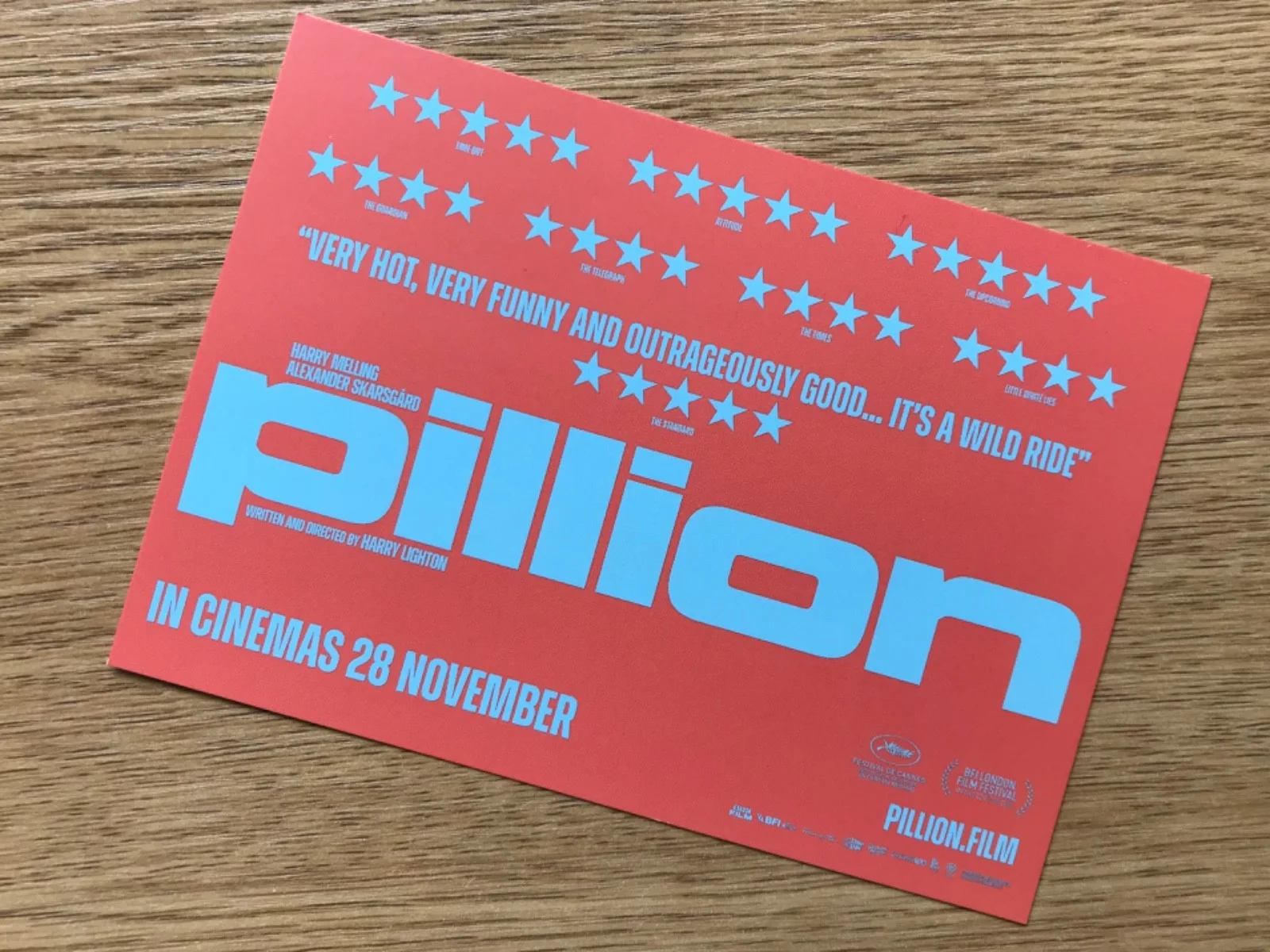 NEW Pillion (Alexander Skarsgård, Lighton) 2025 movie PROMO POSTCARD / FLYER, image 2