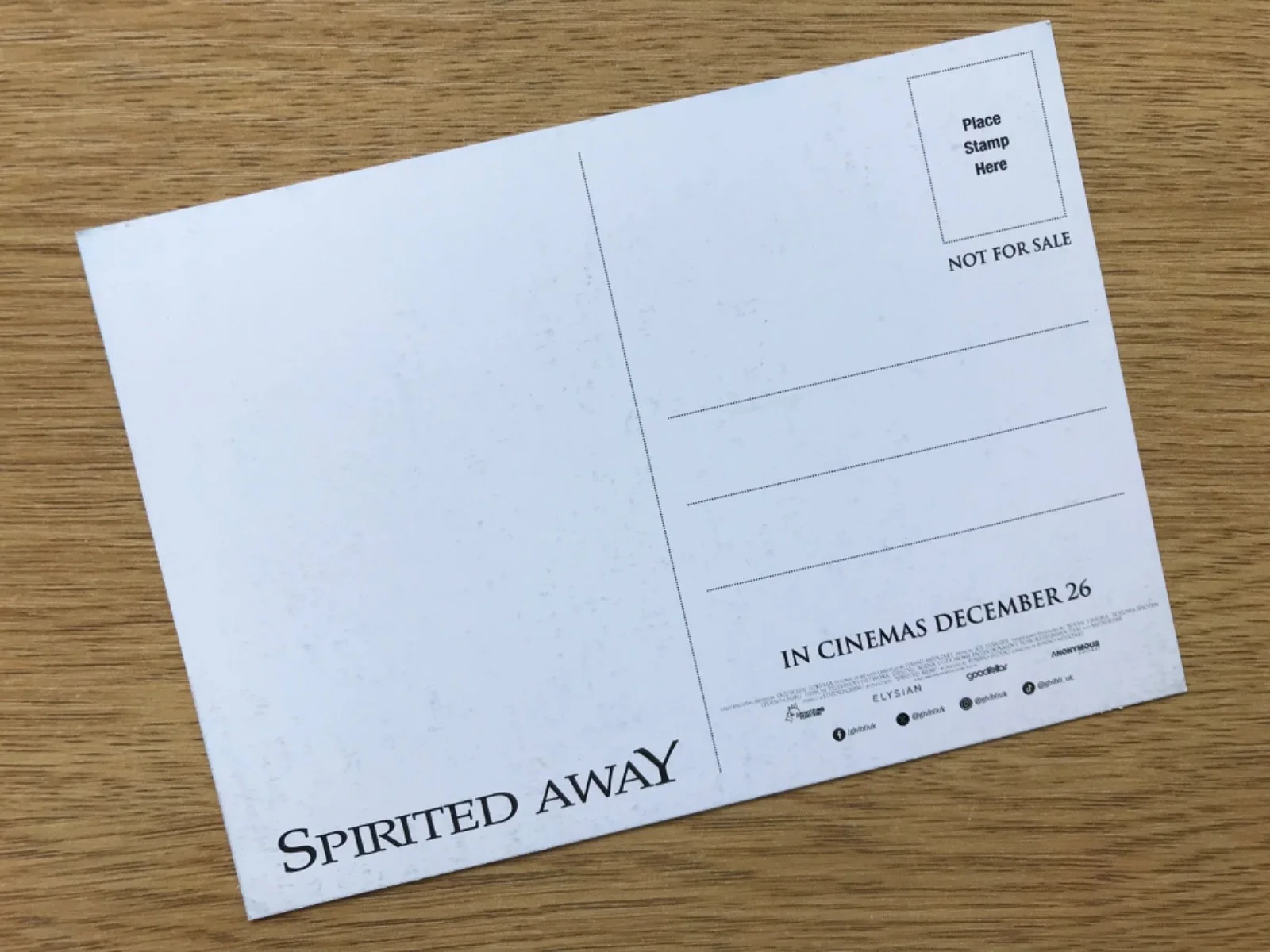 New Spirited Away (2025 Movie re-release) PROMO POSTCARD / FLYER - Studio Ghibli, image 2