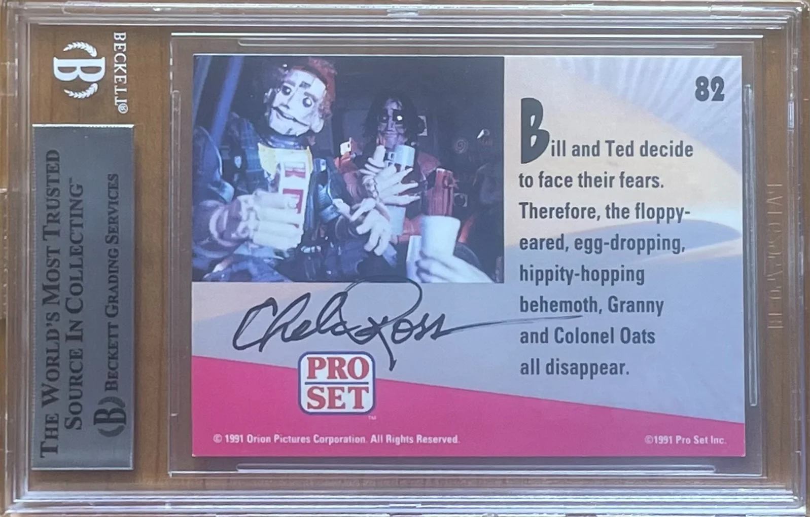 CHELCIE ROSS — CHELCIE ROSS SIGNED (TWICE) 1991 PRO SET BILL & TED'S #82 BAS BGS AUTOGRAPH AUTO, image 2