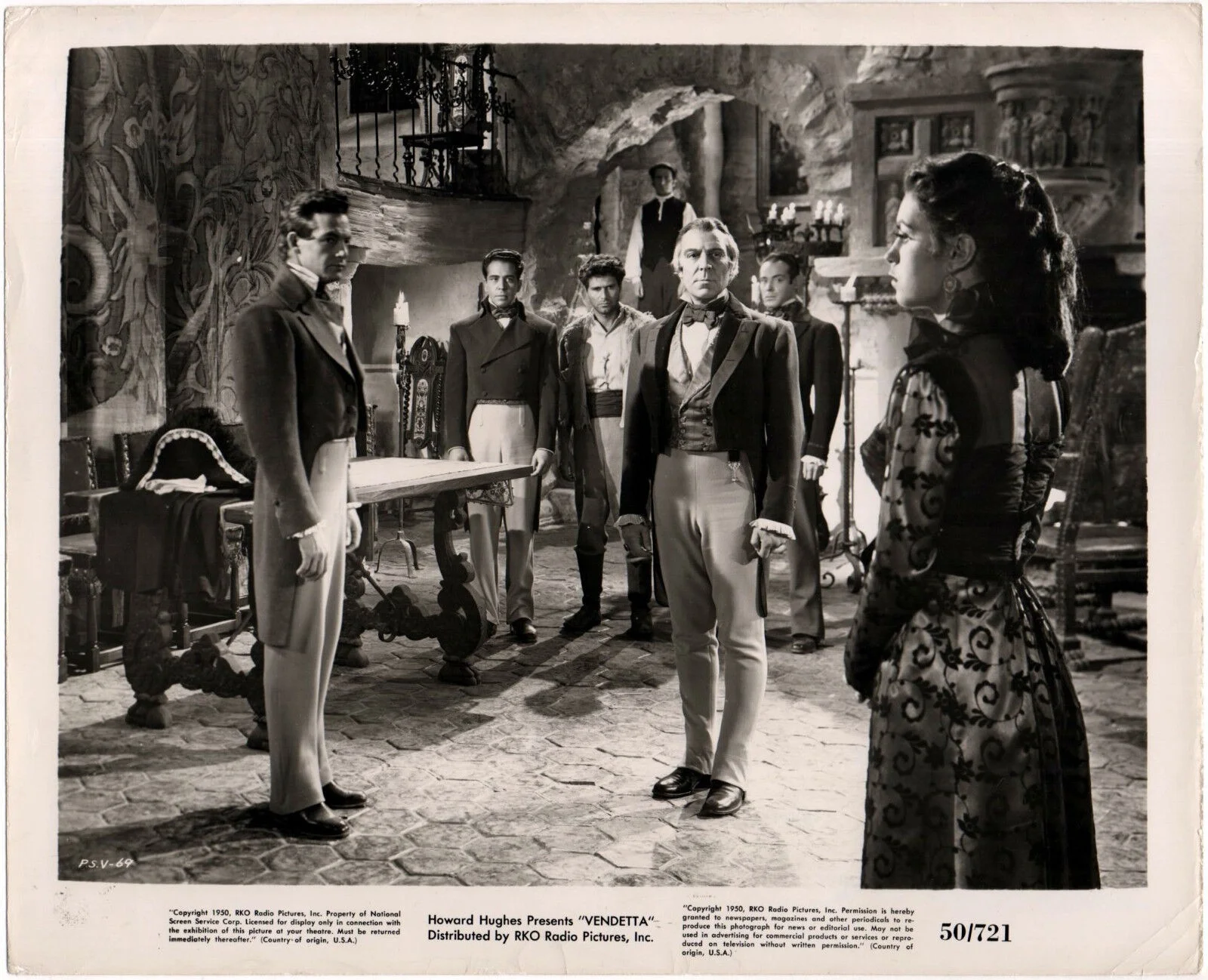 VENDETTA 1950 Faith Domergue, George Dolenz, Joseph Calleia 2 10x8 STILLS, изображение 2