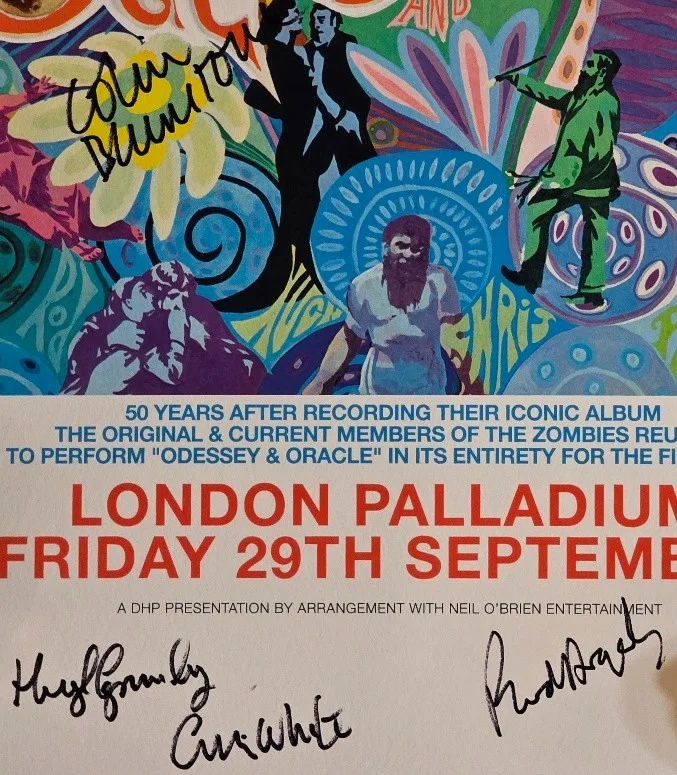 Zombies Odessey & Oracle 50th Anniversary Finale Tour band signed poster, изображение 2