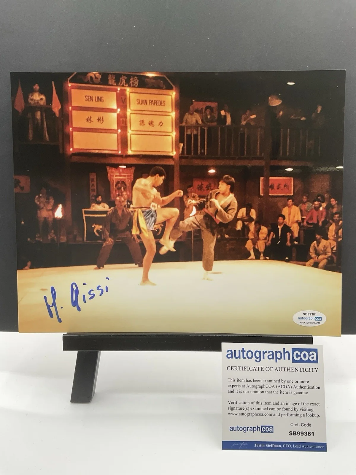 Michel Qissi — Michel Qissi signed photo Bloodsport signed 8x10 ACOA Suan Parades autographed