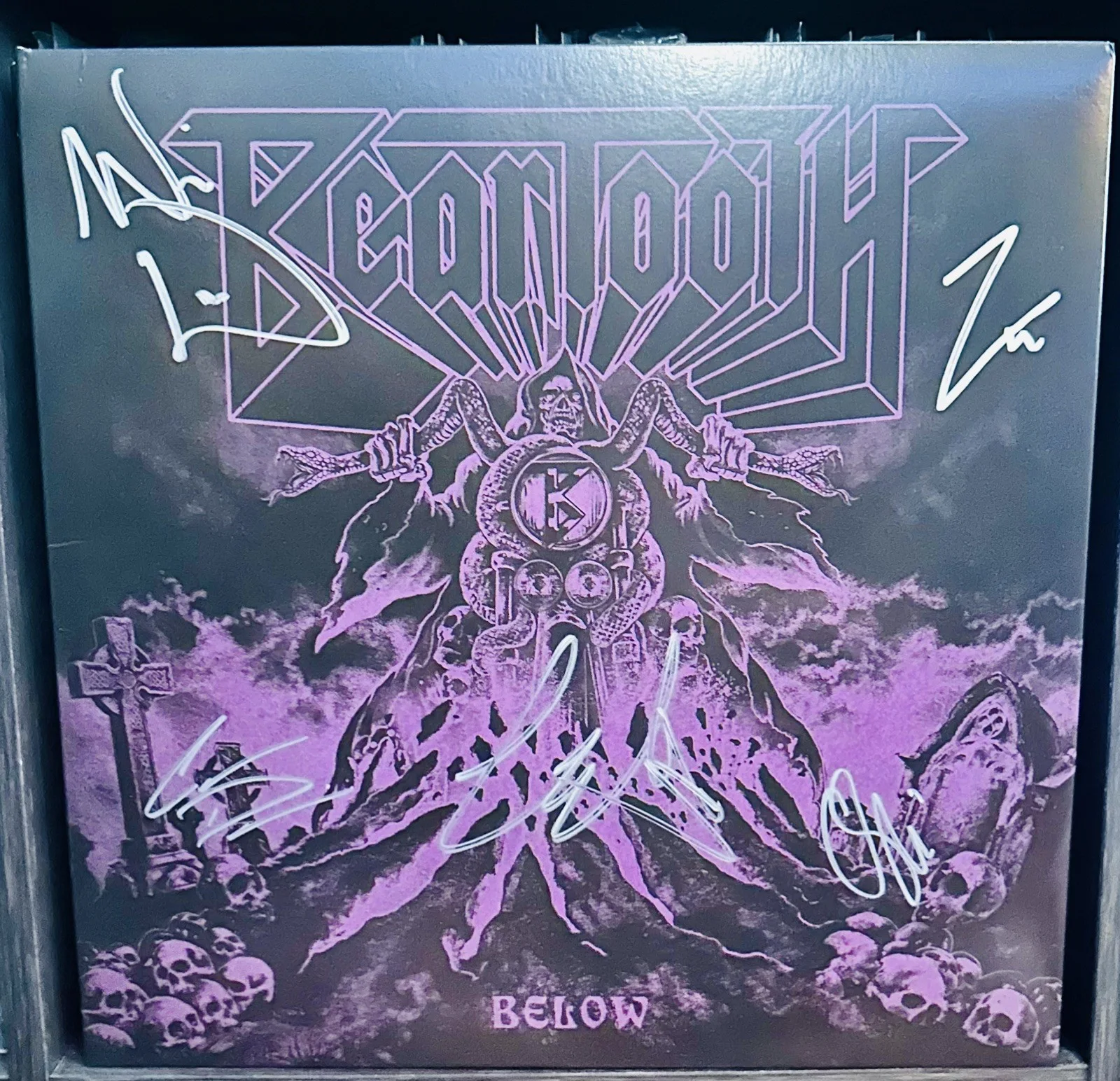 Beartooth Signed Below Grey W/ Purple Splatter Vinyl LP READ, image 2