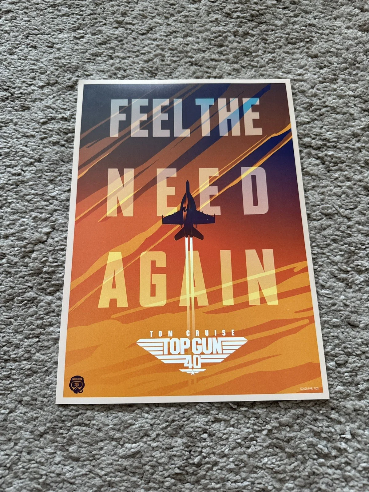 5x Cineworld Cinema Top Gun 40th Anniversary Promotional Poster A4, image 2