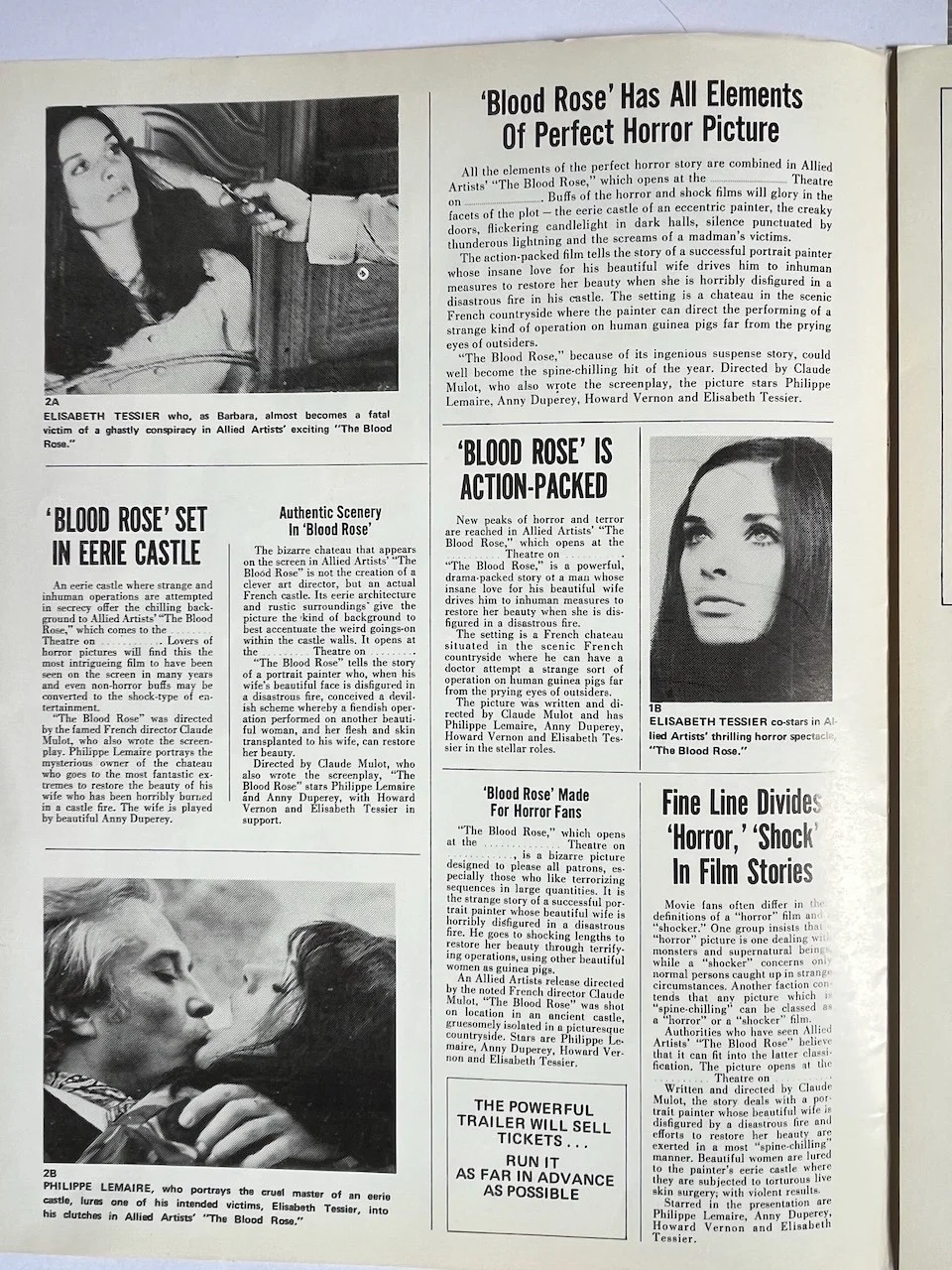 THE BLOOD ROSE - 1970 Claude Mulot Cult Classic Superb USA Cinema Press Book EX+, изображение 2