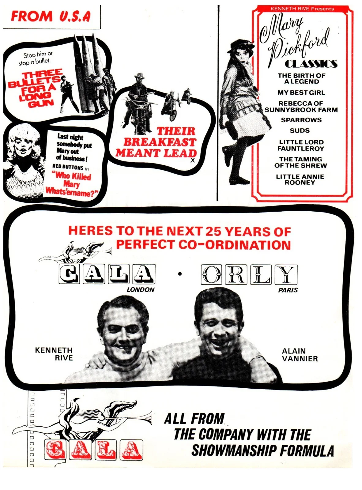 Original 11 x 8 Trade Advert Gala 1973 Double Sided Cries & Whispers etc, изображение 2