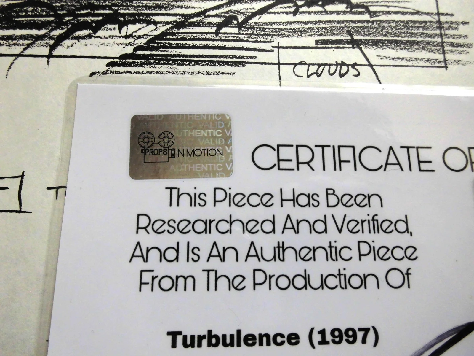 Movie Storyboard Sketch Page From 'Turbulence' (2007) inc COA - Ray Liotta Film, изображение 3