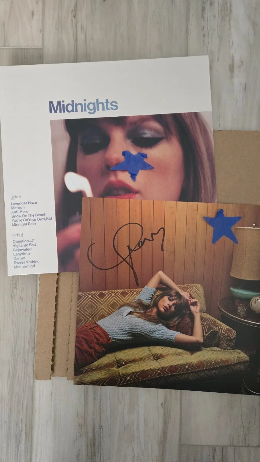 Taylor Swift - Midnights Moonstone Blue Signed Vinyl With Heart unsealed/open, изображение 2