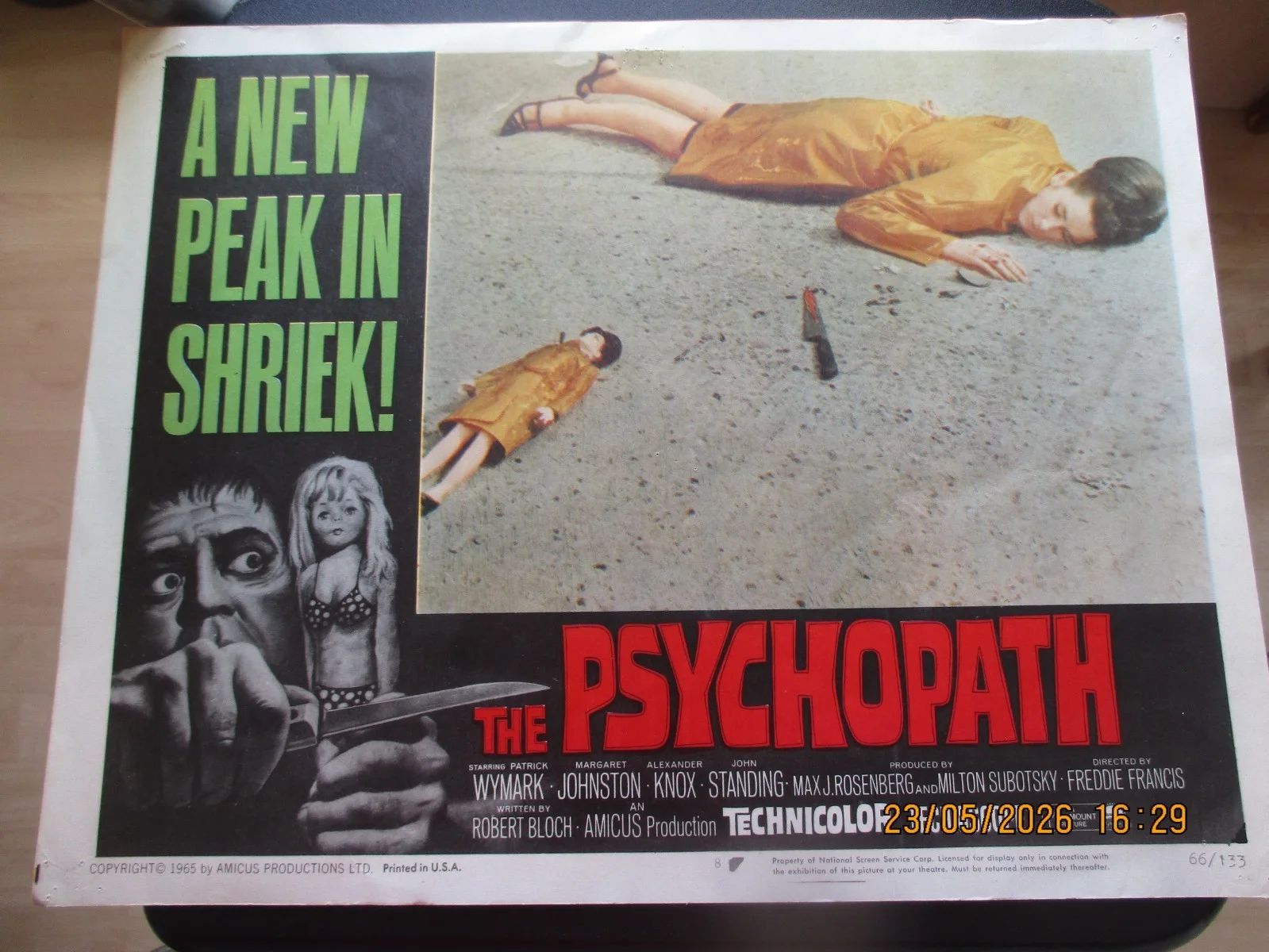 Amicus Films - The Psychopath - 4 X lobby cards/posters., image 4