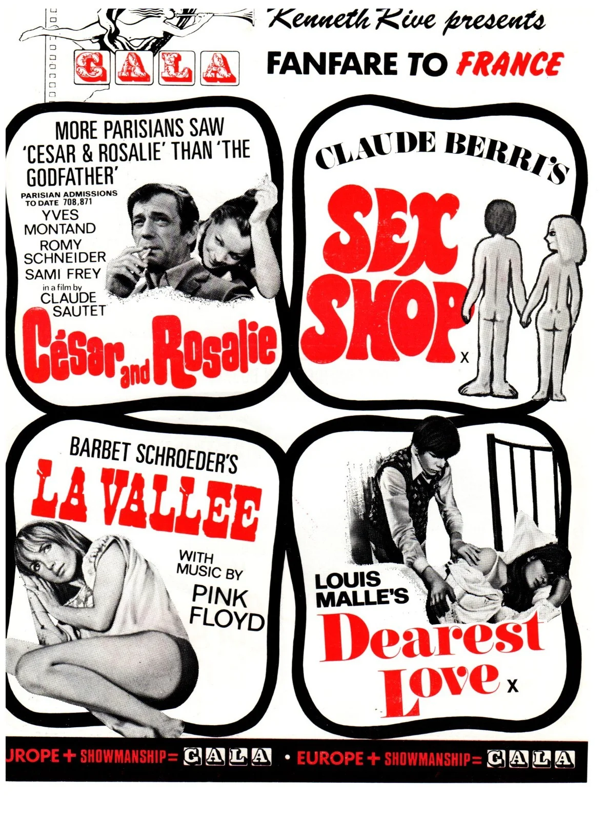 Original 11 x 8 Trade Advert Gala 1973 Double Sided La Vallee Anne & Muriel etc, изображение 2