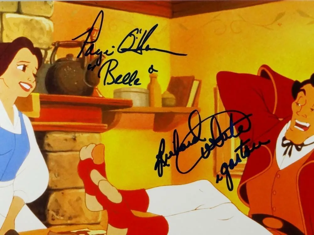 Richard White / Paige O'Hara — Richard White/Paige O'Hara Signed Gaston & Belle 11x14 Photo- Beckett Auth *Blue, изображение 2