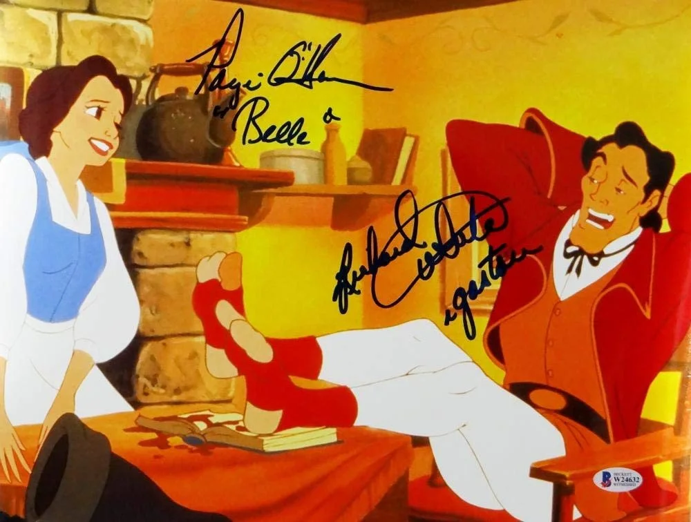 Richard White / Paige O'Hara — Richard White/Paige O'Hara Signed Gaston & Belle 11x14 Photo- Beckett Auth *Blue, изображение 4
