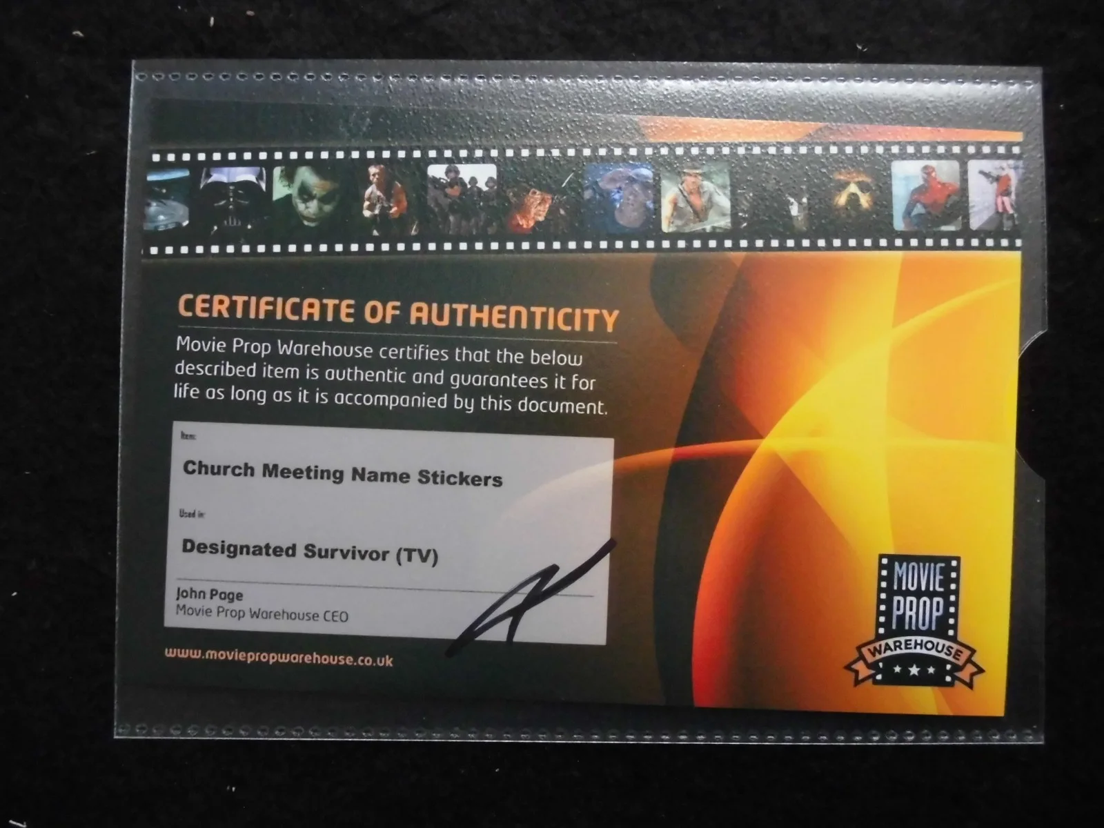 Prop Church Meeting Name Stickers for 'Designated Survivor' TV Drama (2016) +COA, изображение 3