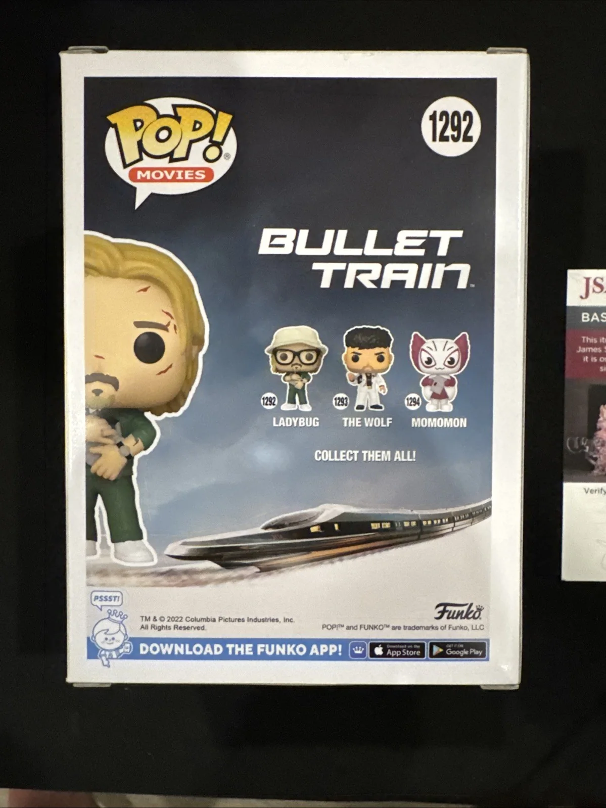 Brad Pitt — BRAD PITT SIGNED FUNKO POP LADYBUG BULLET TRAIN AUTO JSA COA, изображение 3