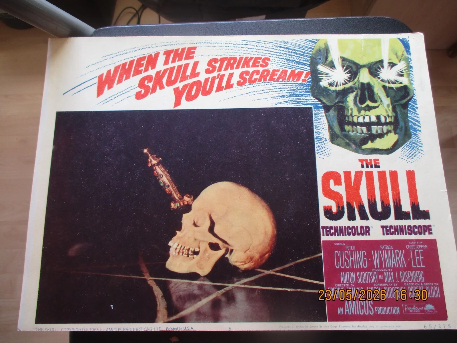 Amicus Films - The Skull - 3 X lobby cards/posters. Peter Cushing., image 2
