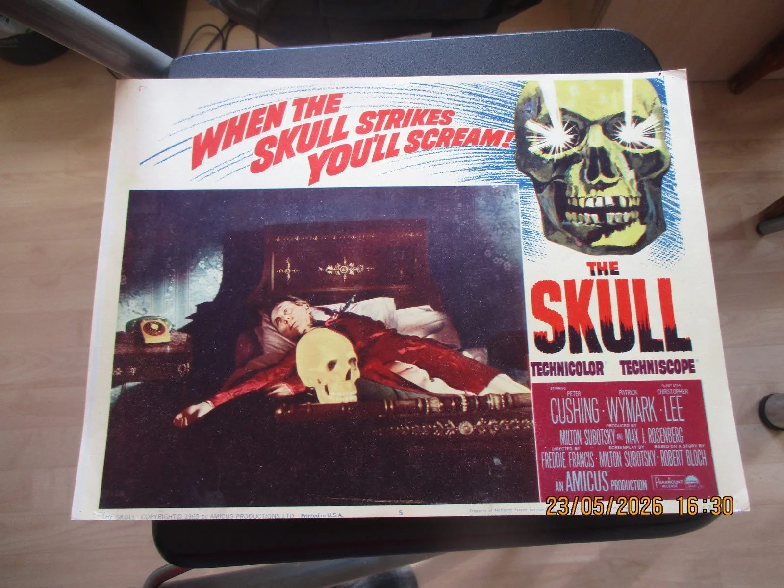 Amicus Films - The Skull - 3 X lobby cards/posters. Peter Cushing., image 3
