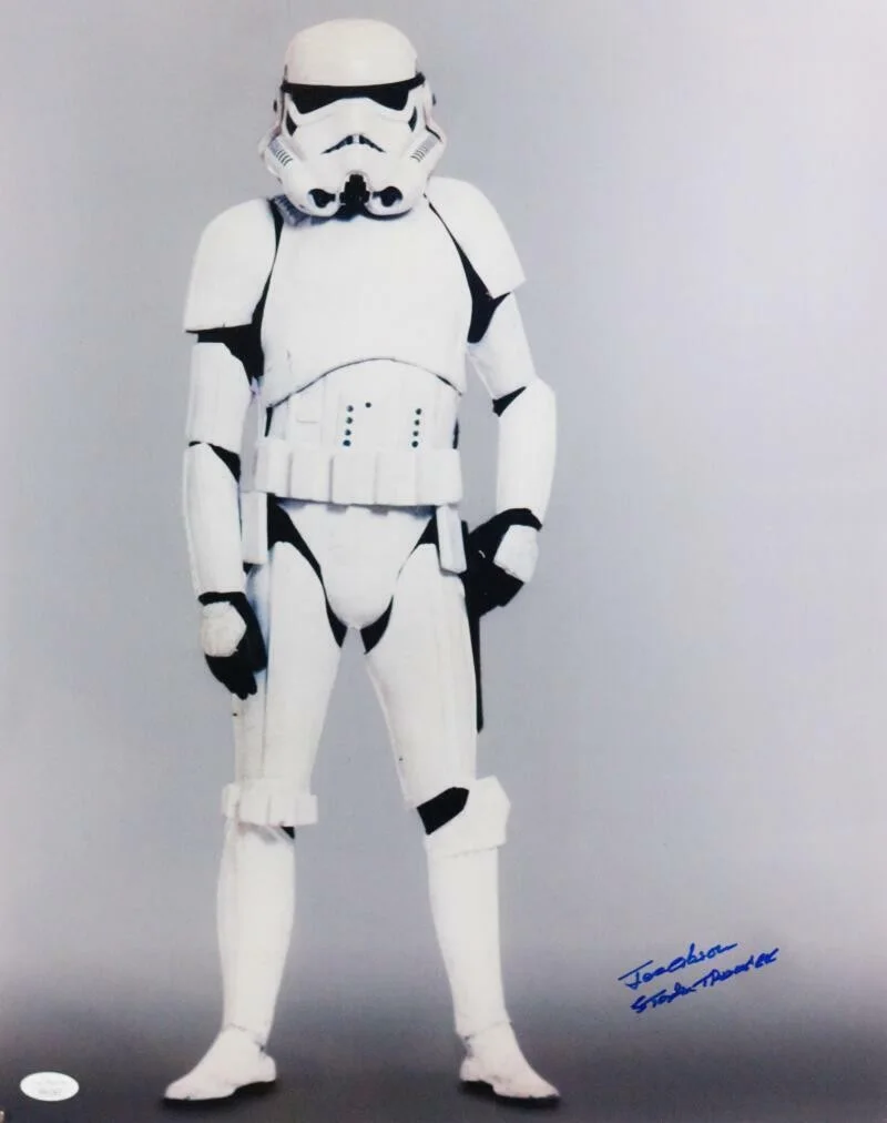 Joe Gibson — Joe Gibson Autographed Full Body 16x20 Photo w/ Stormtrooper - JSA Auth *Blue