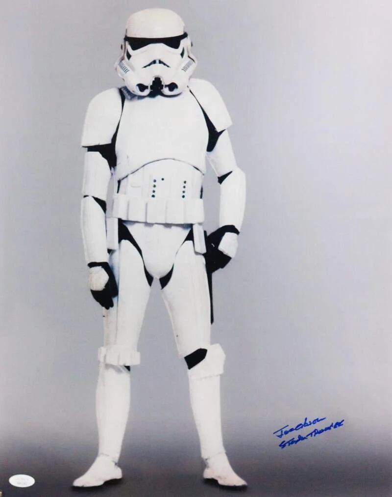 Joe Gibson — Joe Gibson Autographed Full Body 16x20 Photo w/ Stormtrooper - JSA Auth *Blue, image 4