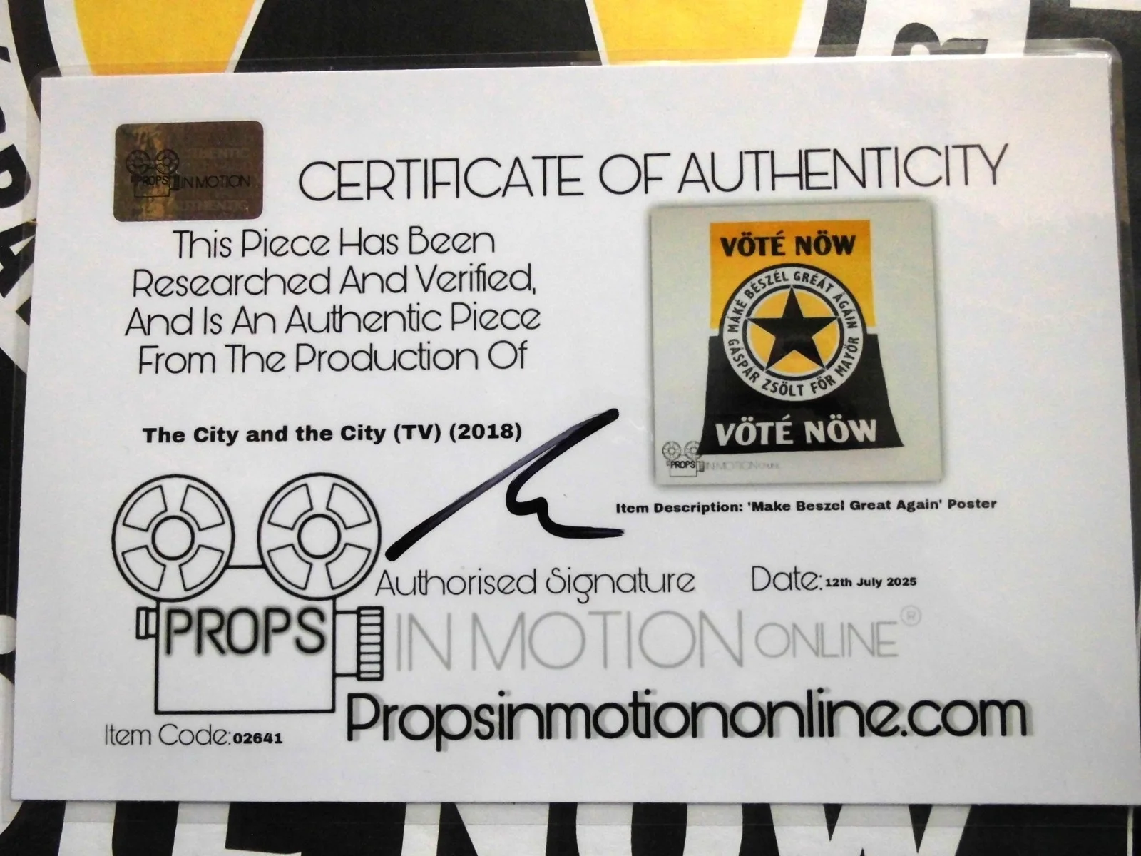 Prop Poster for 'The City & the City' Crime Drama (2018) +COA Television Series, изображение 3