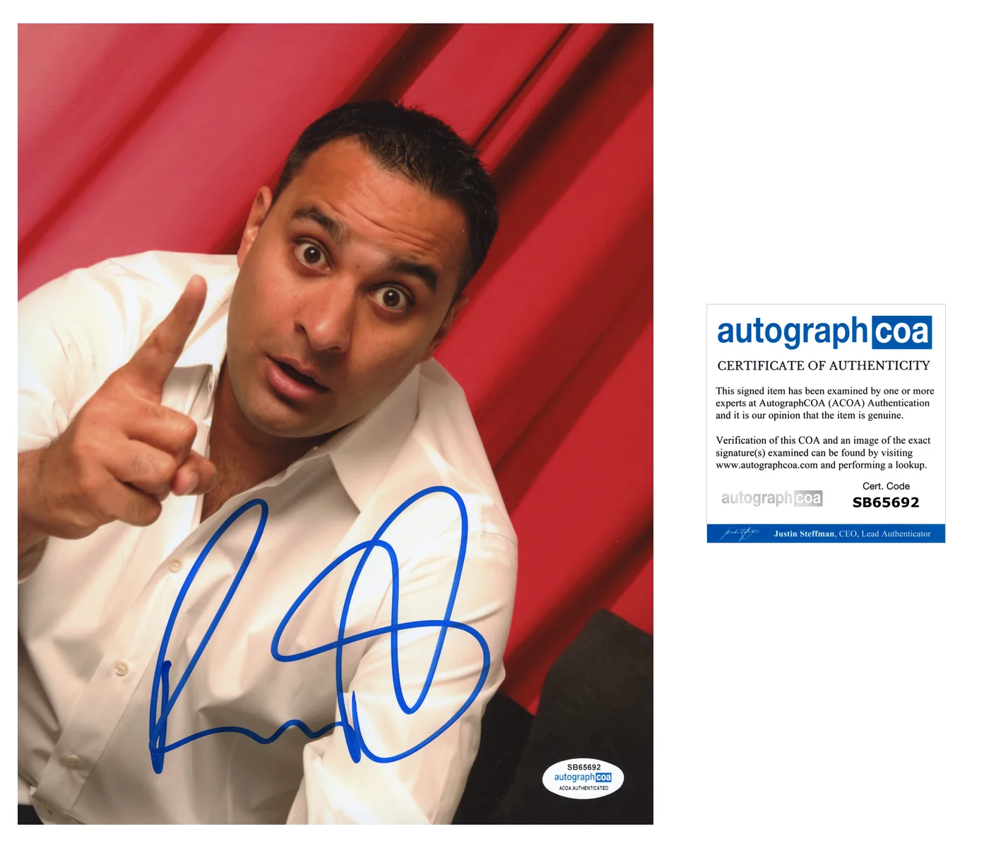 Russell Peters — Russell Peters signed Auto 8x10 Photo b COMEDIAN Somebody Going Get Hurt ACOA