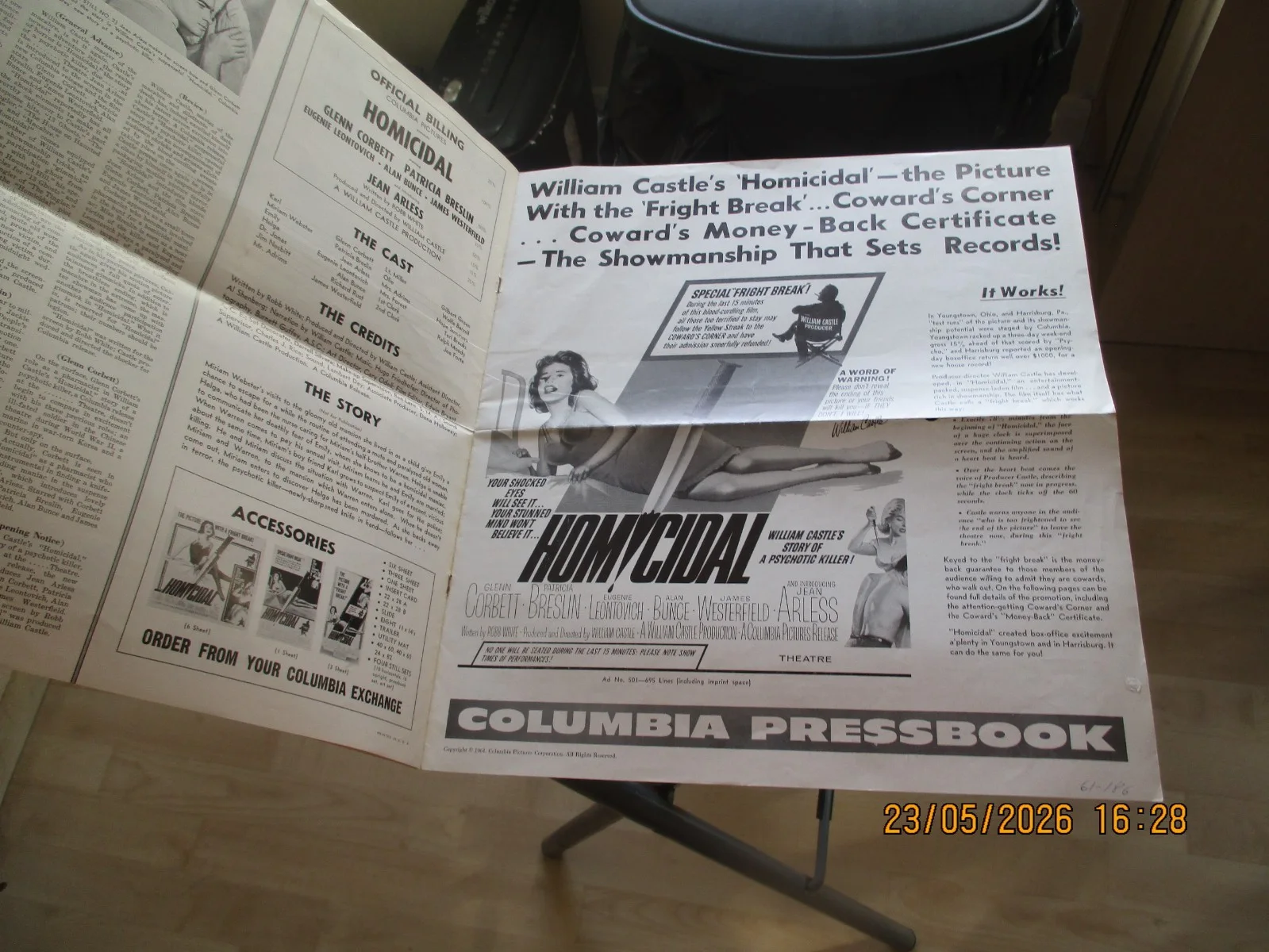 Homicidal WIlliam Castle Film - Lobby card/poster and press pack, image 4