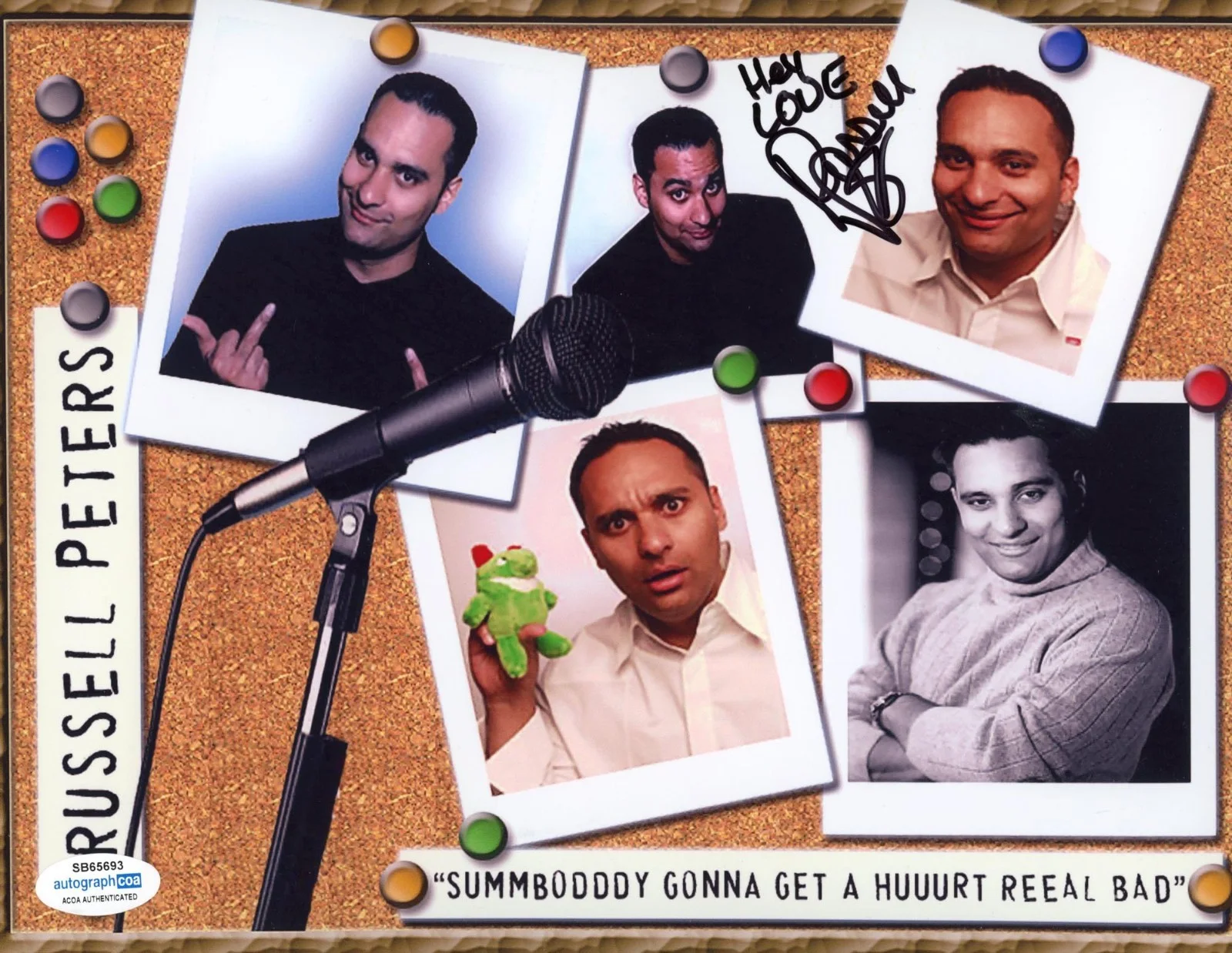 Russell Peters — Russell Peters signed Auto 8x10 Photo c COMEDIAN Somebody Going Get Hurt ACOA, изображение 3