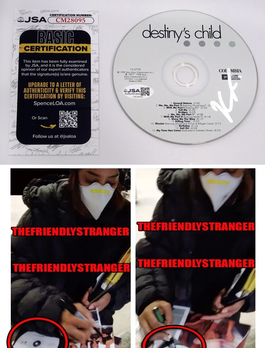 Kelly Rowland - Destiny's Child — Kelly Rowland signed "DESTINY'S CHILD" CD a EXACT PROOF No No No JSA COA Rare
